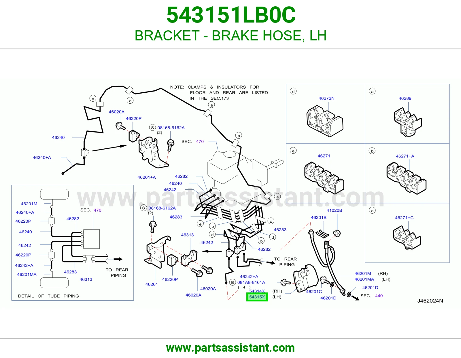 قاعدة لي فرامل يسار 543151LB0C