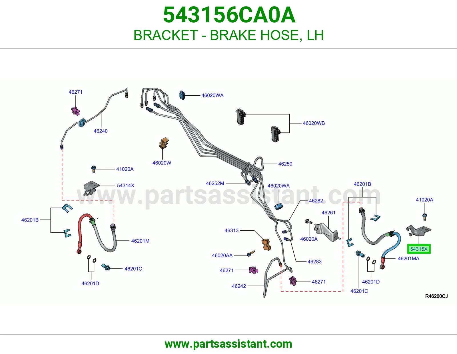 قاعدة لي فرامل يسار 543156CA0A