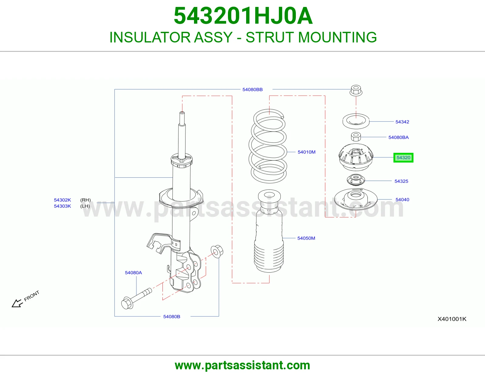 INSULATOR ASSY - STRUT MOUNTING 543201HJ0A