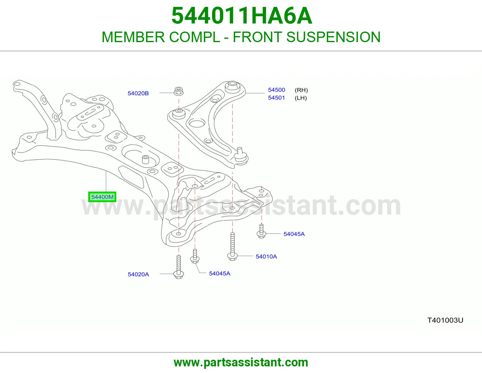 MEMBER COMPL - FRONT SUSPENSION 544011HA6A