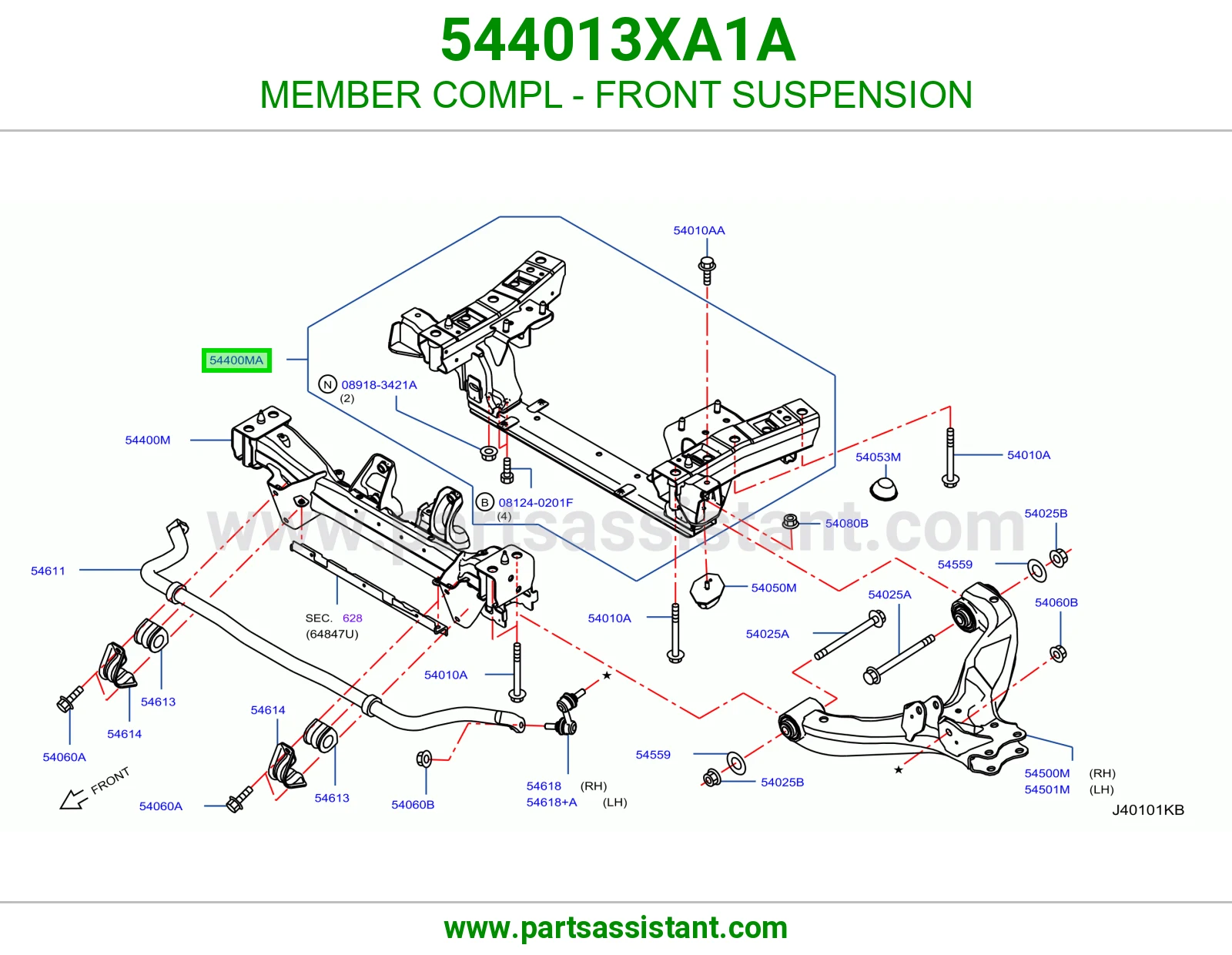 كمر عفشة أمامية كامل 544013XA1A