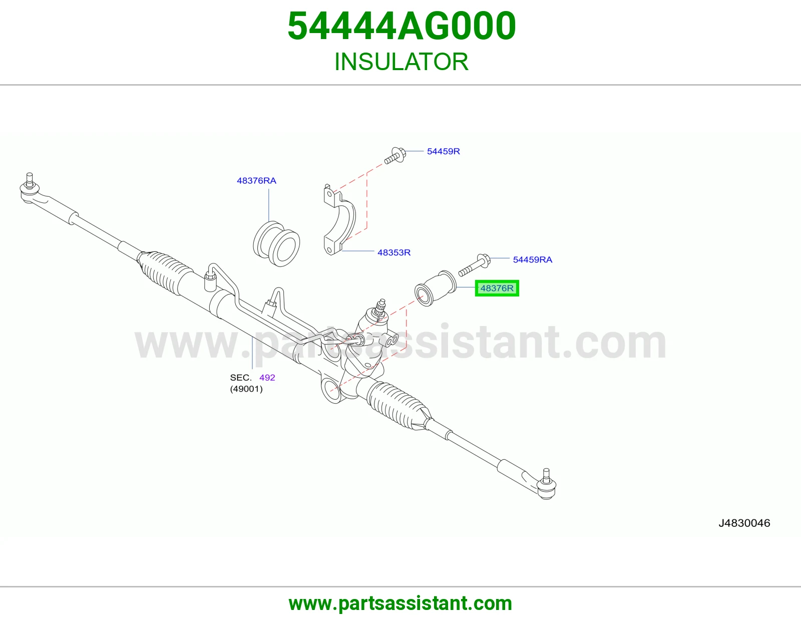ربل كرسي دوده يسار 54444AG000
