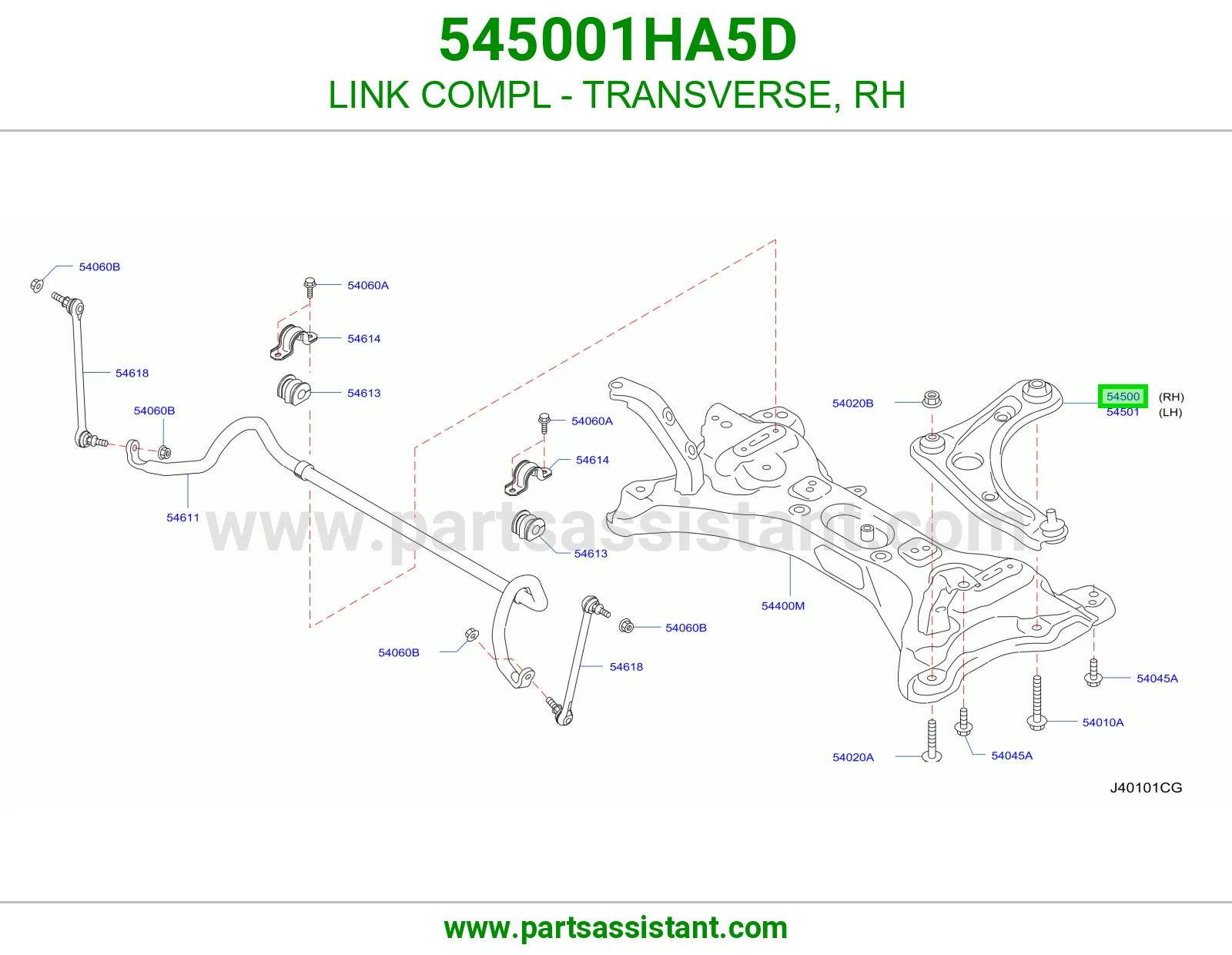 LINK COMPL - TRANSVERSE, RH 545001HA5D