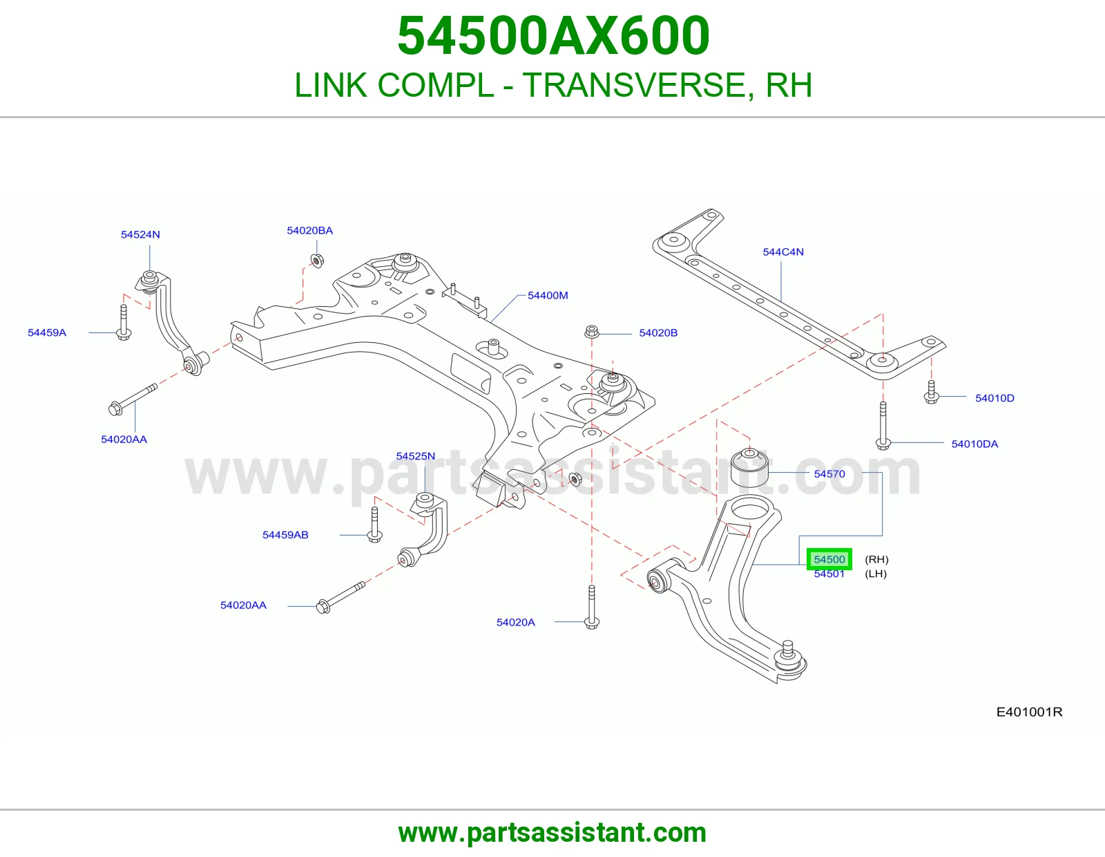 LINK COMPL - TRANSVERSE, RH 54500AX600