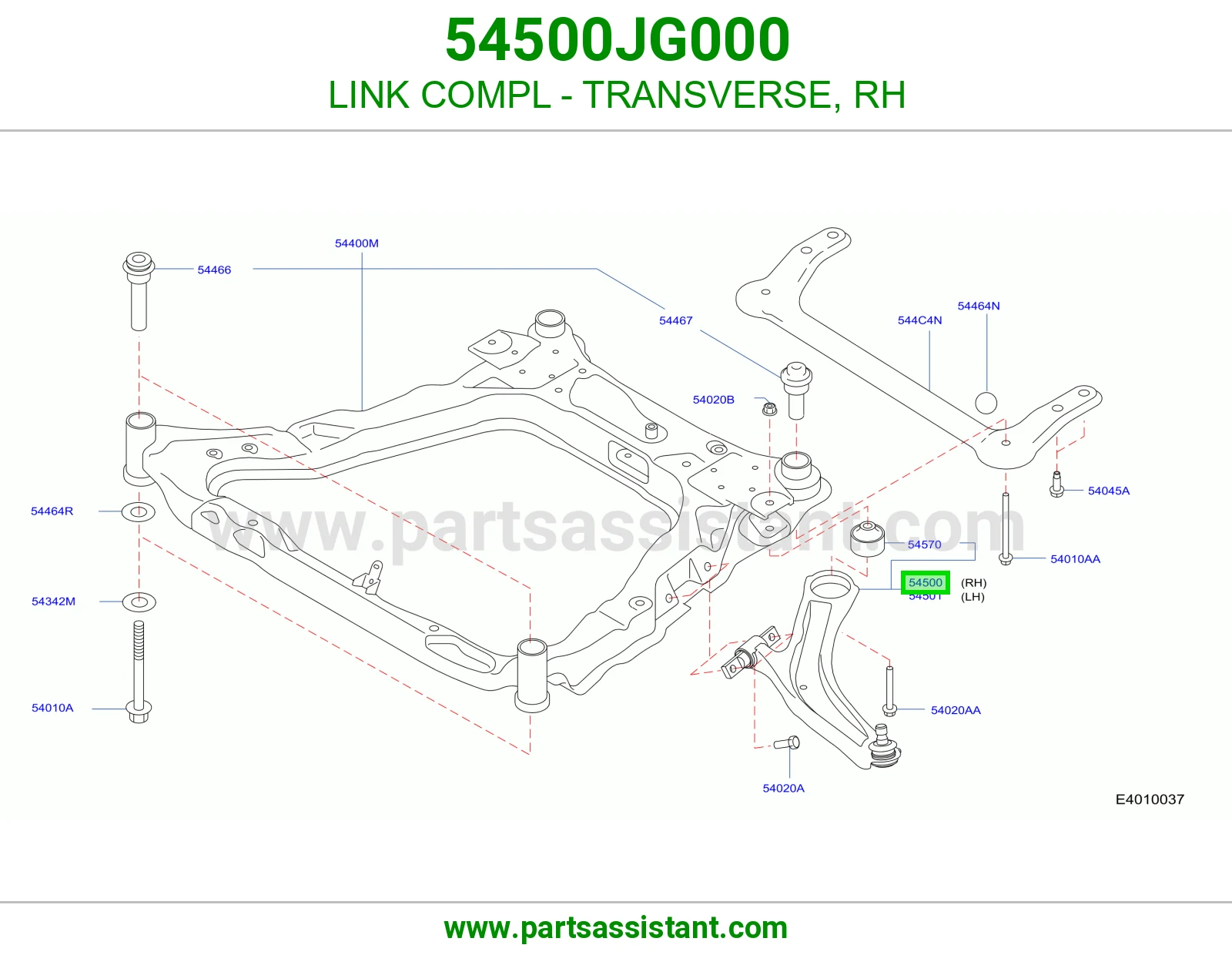 LINK COMPL - TRANSVERSE, RH 54500JG000