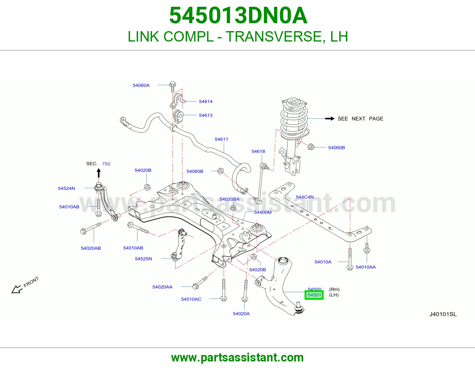 LINK COMPL - TRANSVERSE, LH 545013DN0A