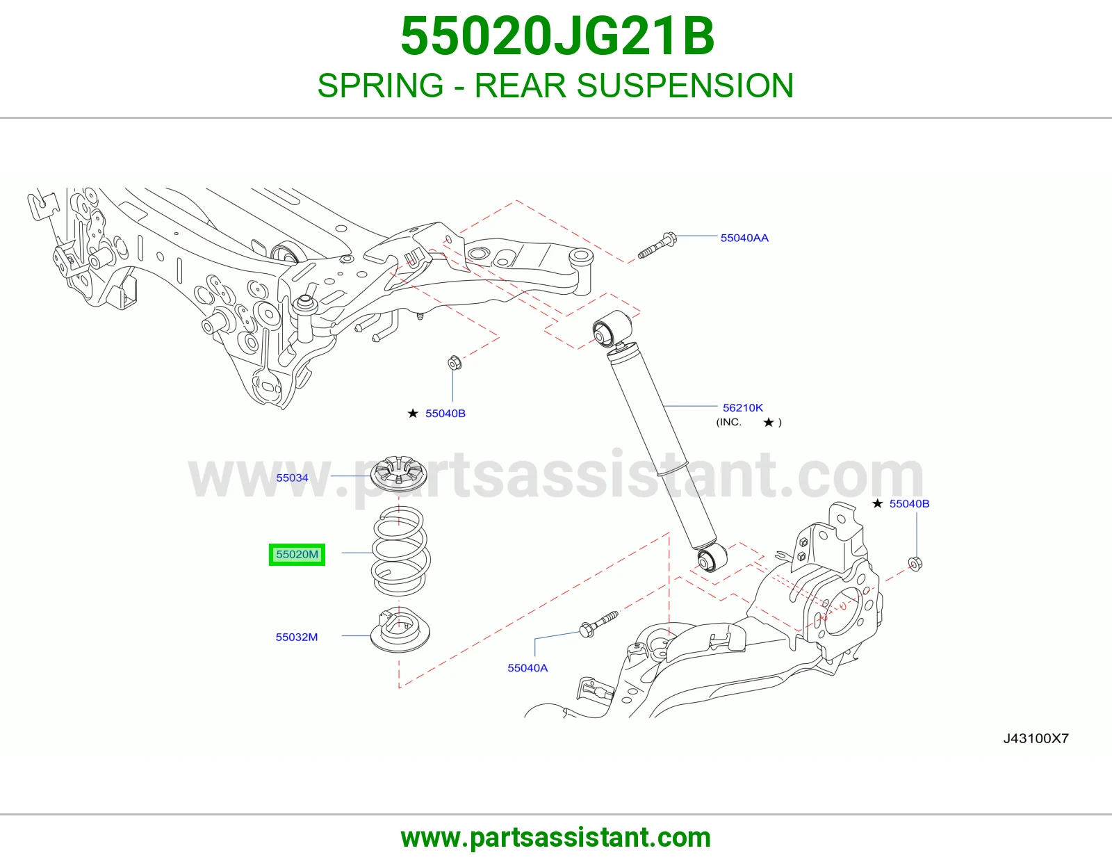 SPRING - REAR SUSPENSION 55020JG21B
