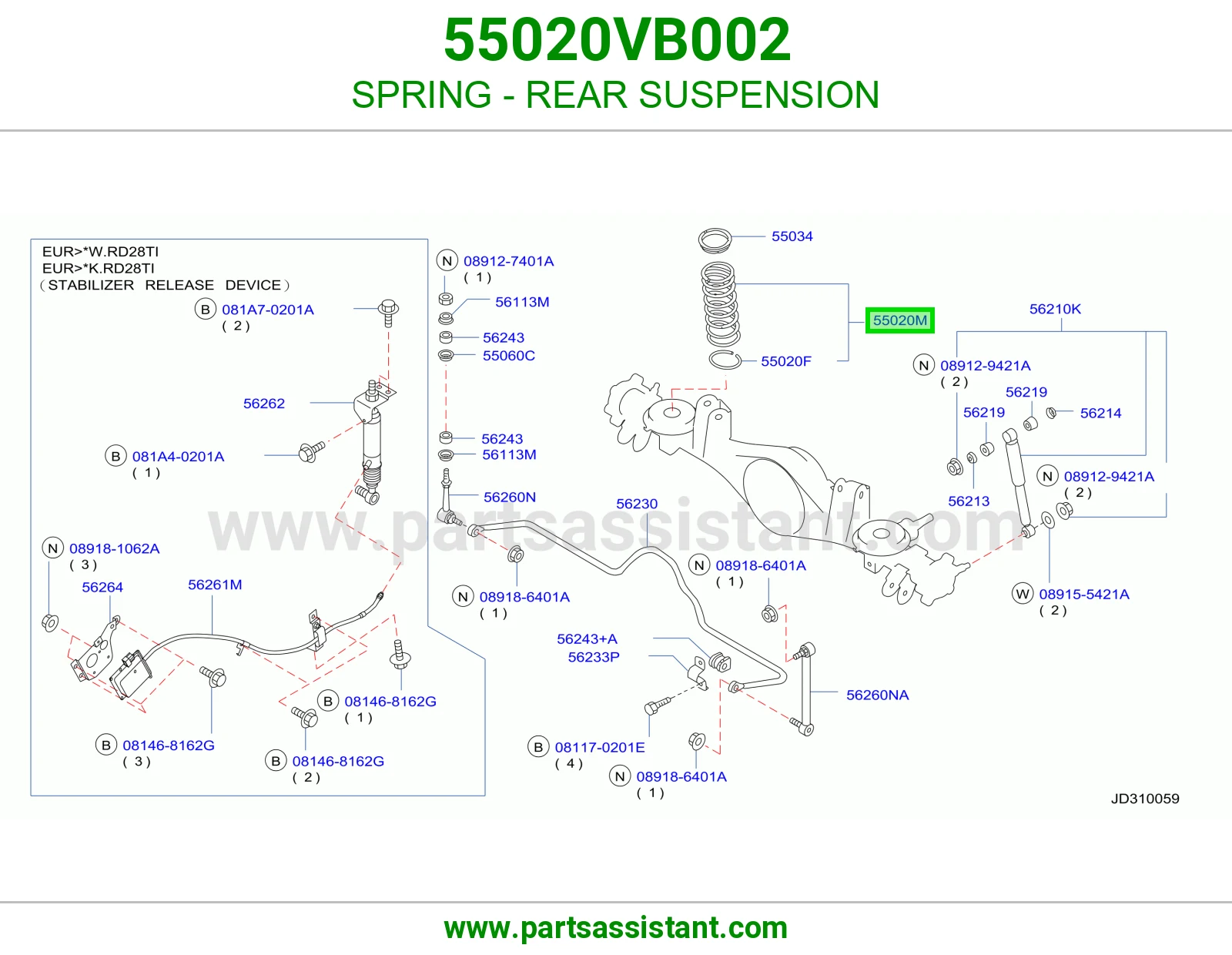 SPRING - REAR SUSPENSION 55020VB002