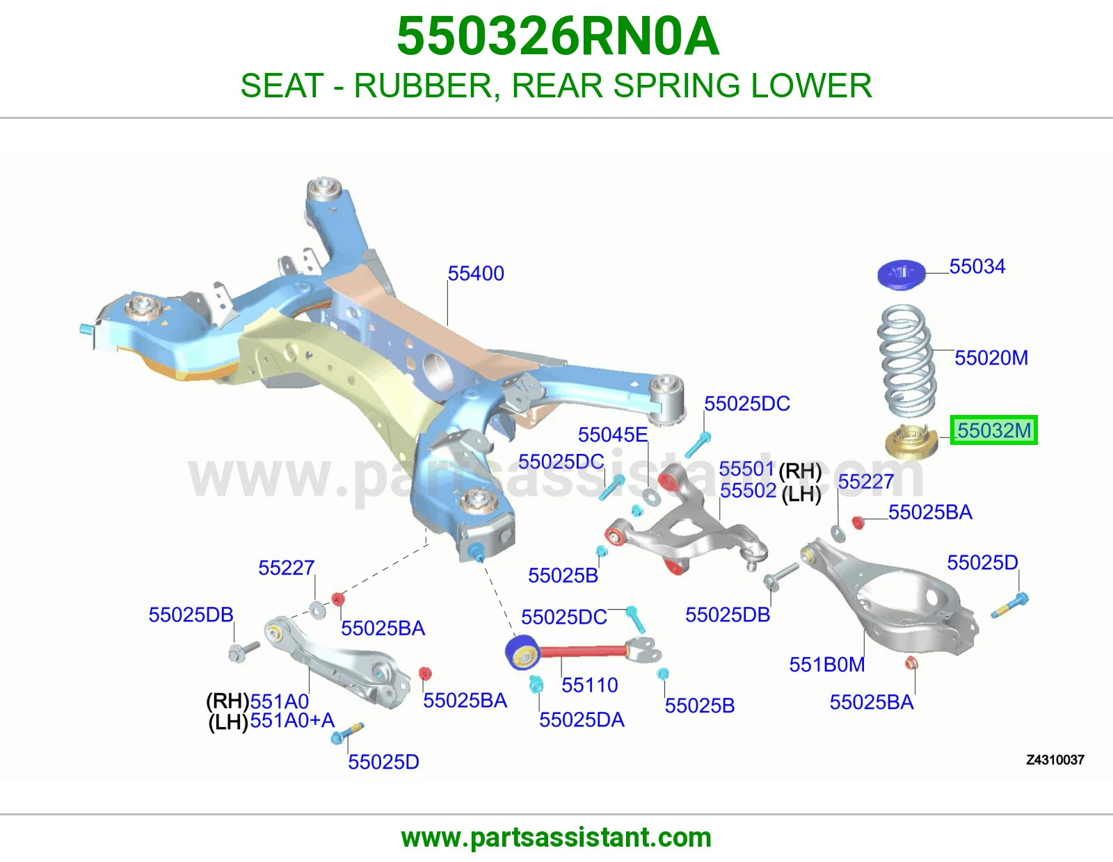 مرتبة ربل سستة خلفية تحت 550326RN0A