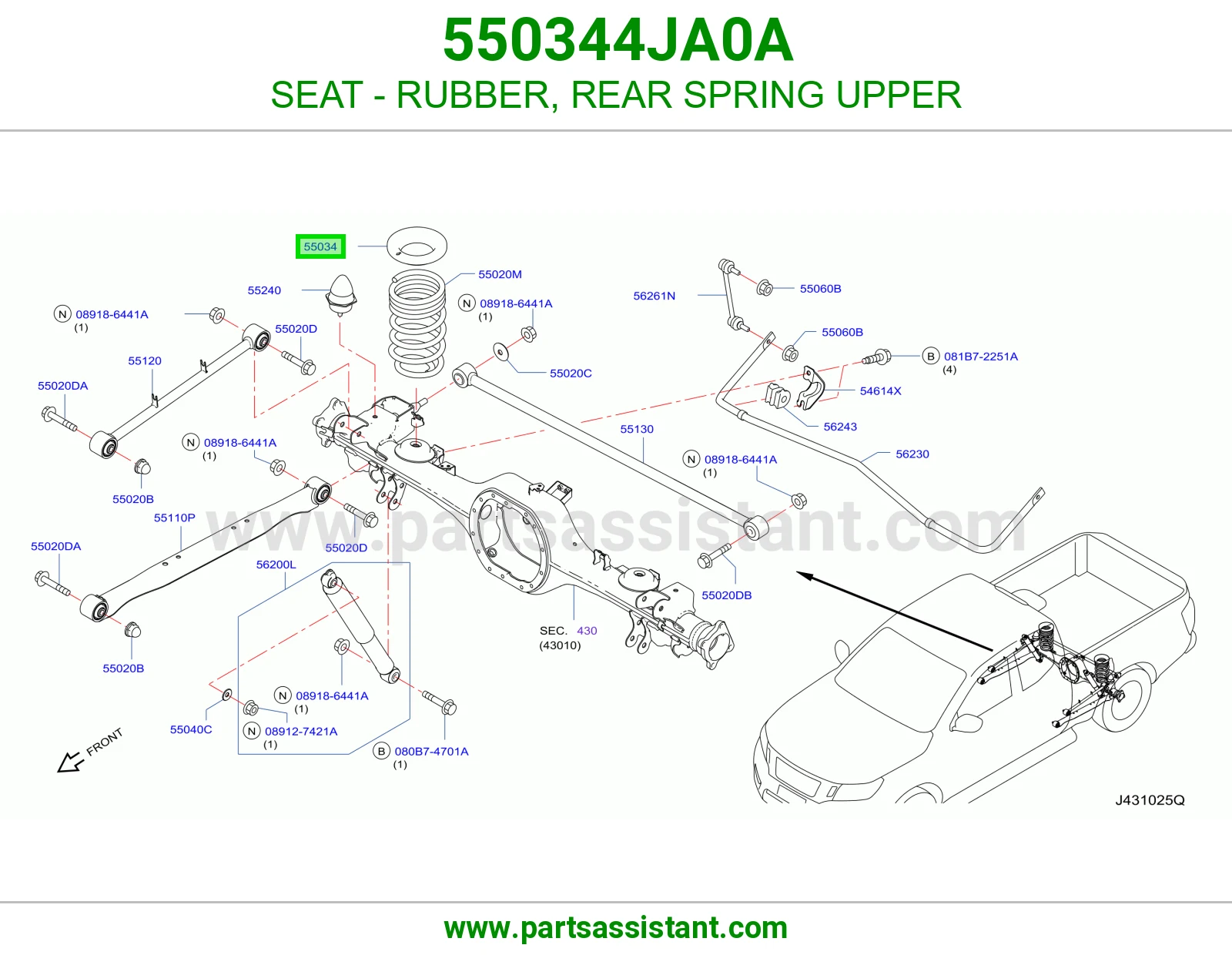 مرتبة ربل سستة خلفية فوق 550344JA0A