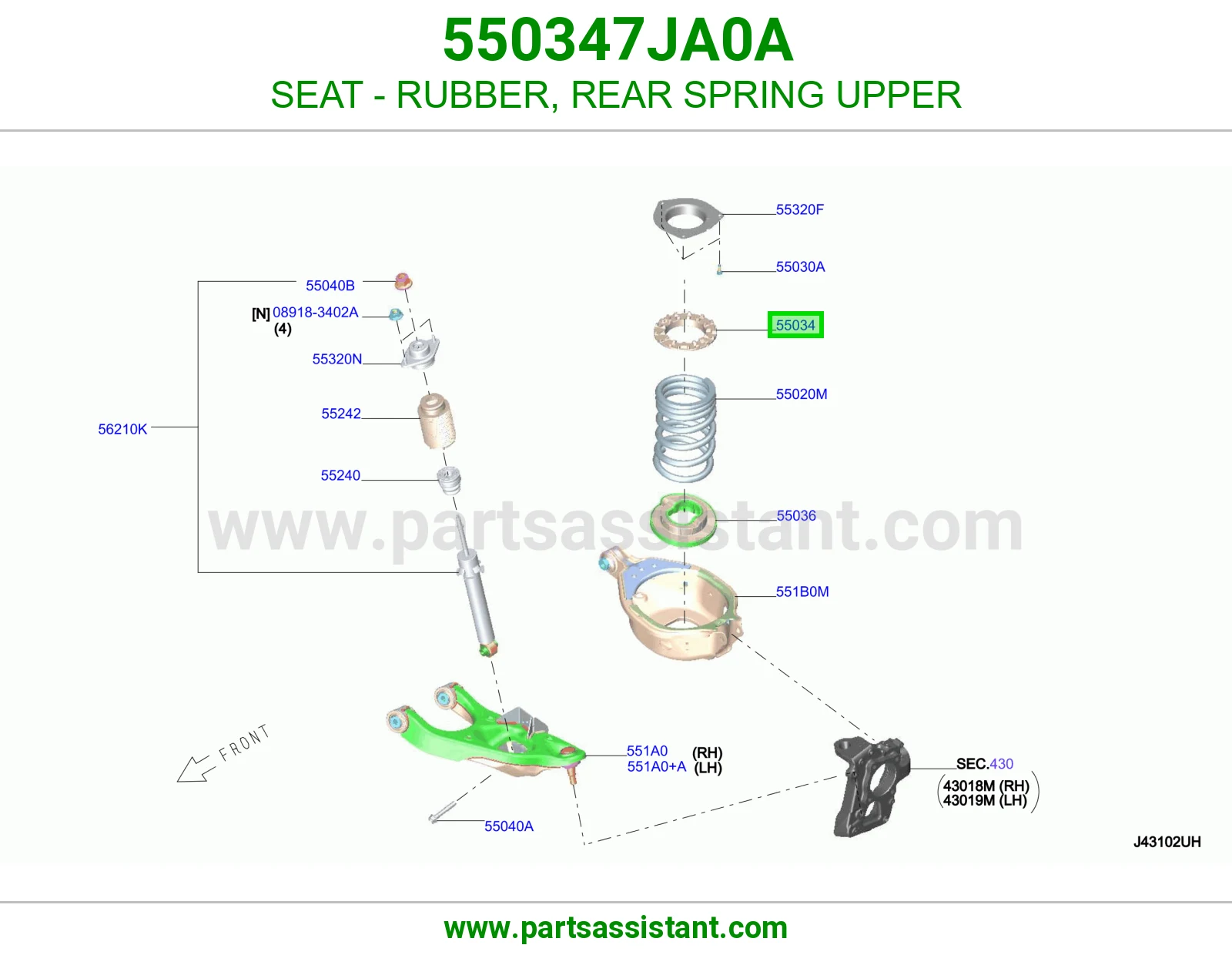 مرتبة ربل سستة خلفية فوق 550347JA0A