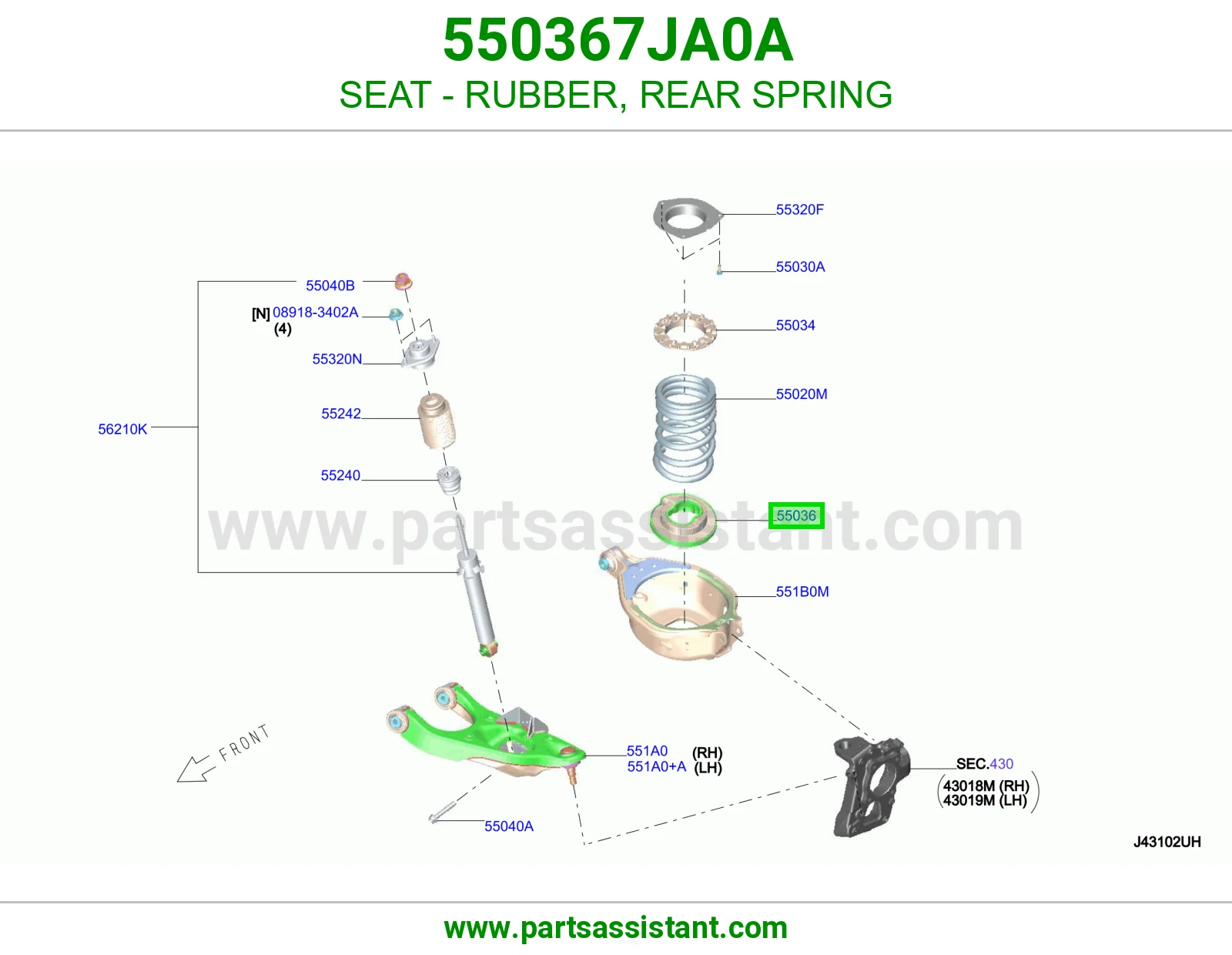 مرتبة ربل ياي خلفي 550367JA0A