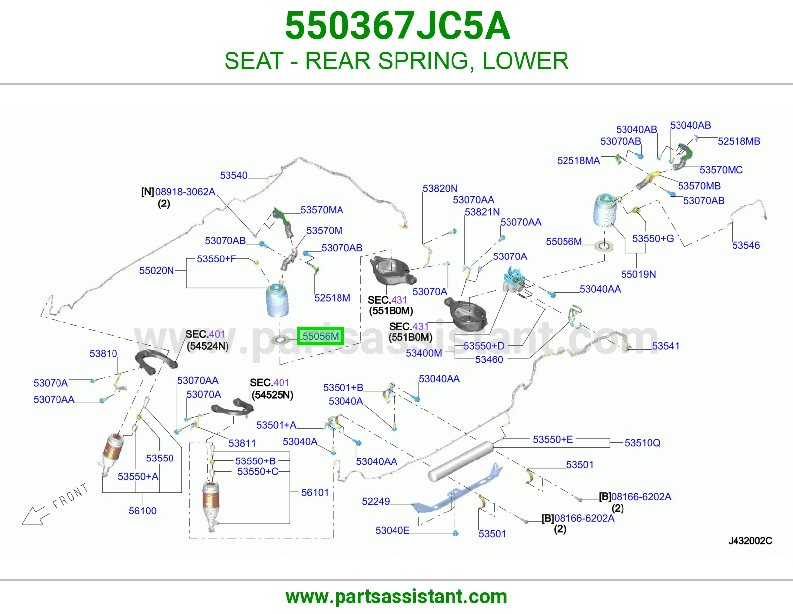 مرتبة ياي خلفي تحت 550367JC5A
