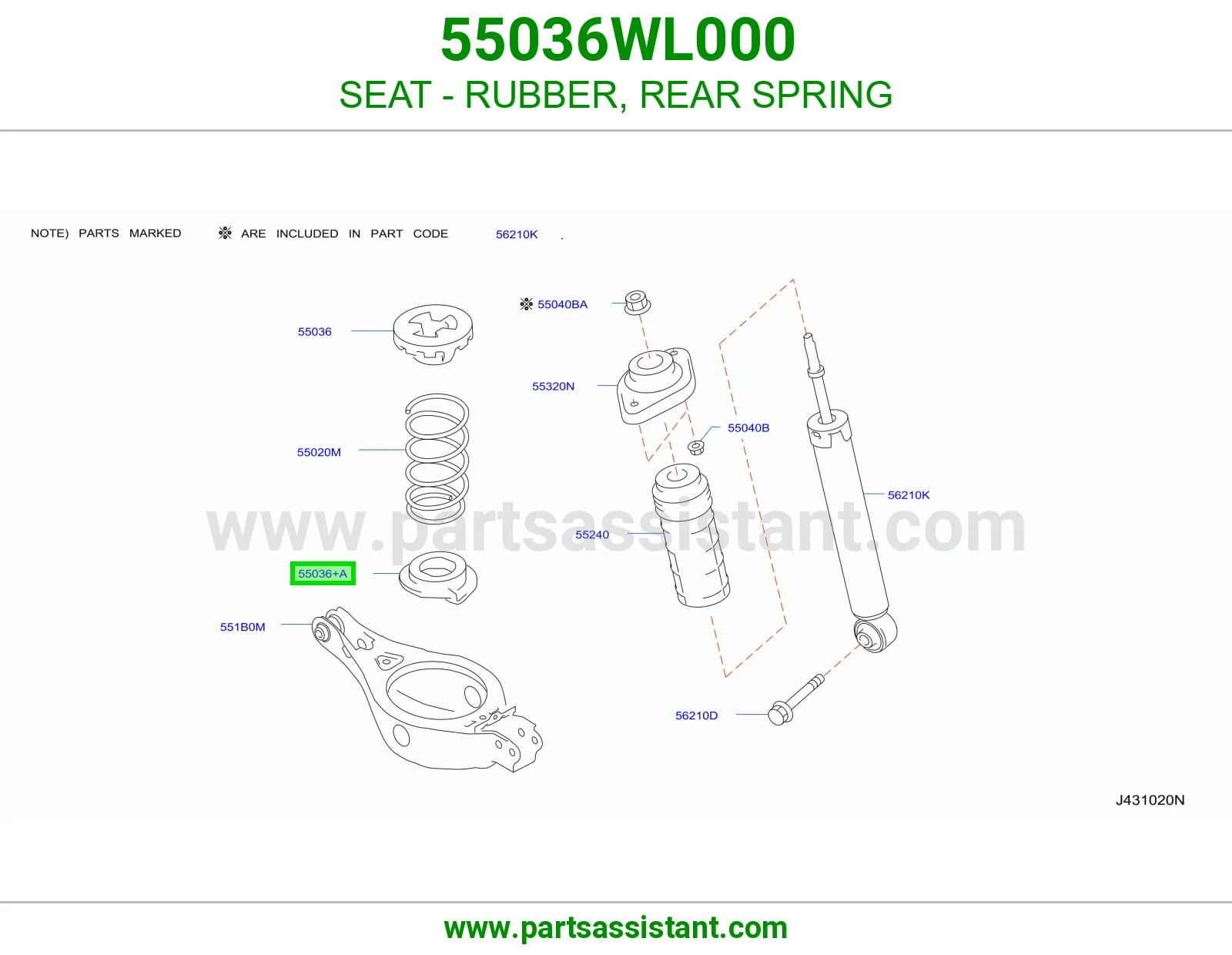 مرتبة ربل ياي خلفي 55036WL000