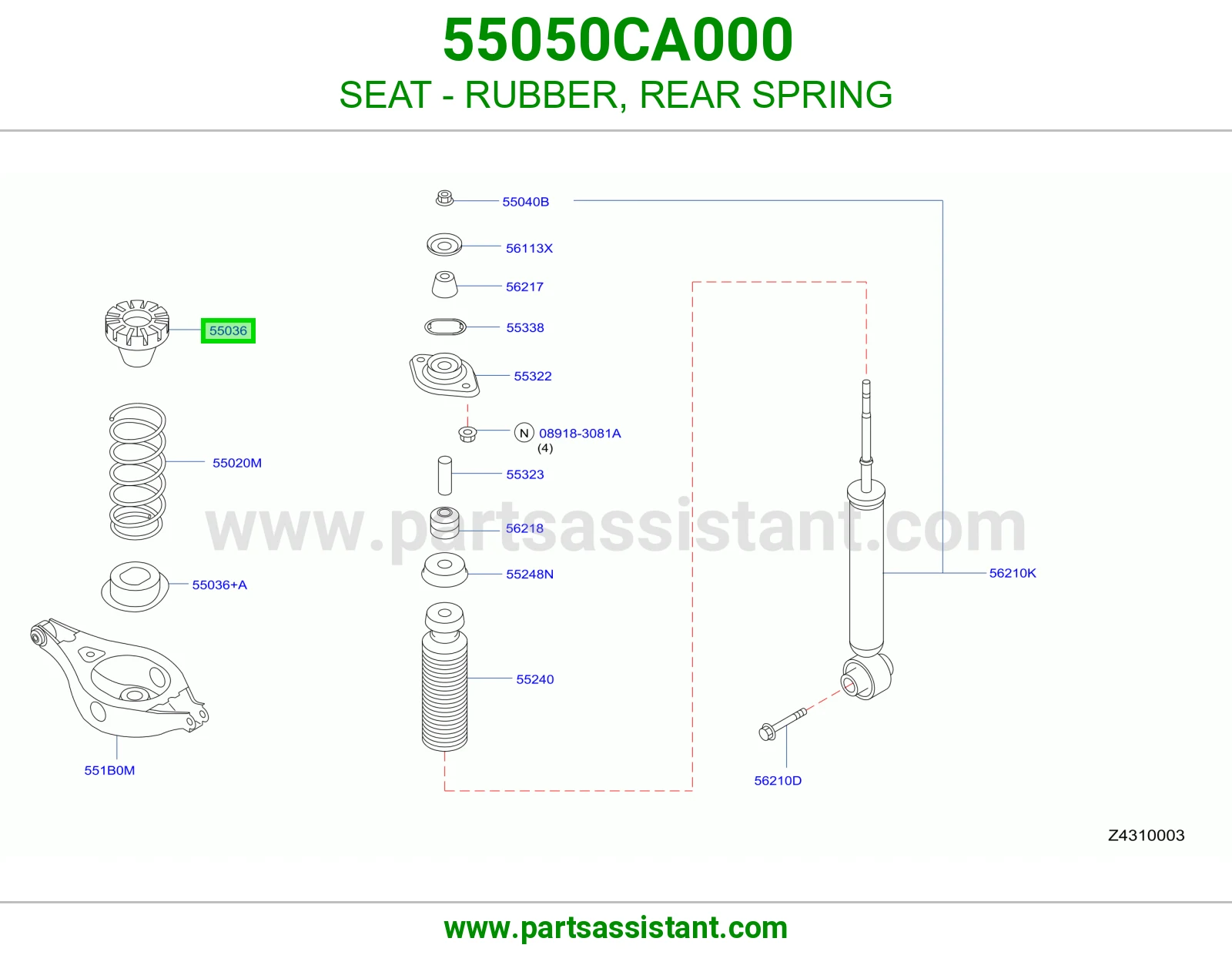 مرتبة ربل ياي خلفي 55050CA000