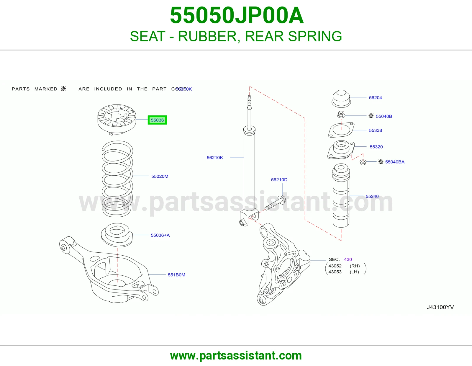 مرتبة ربل ياي خلفي 55050JP00A