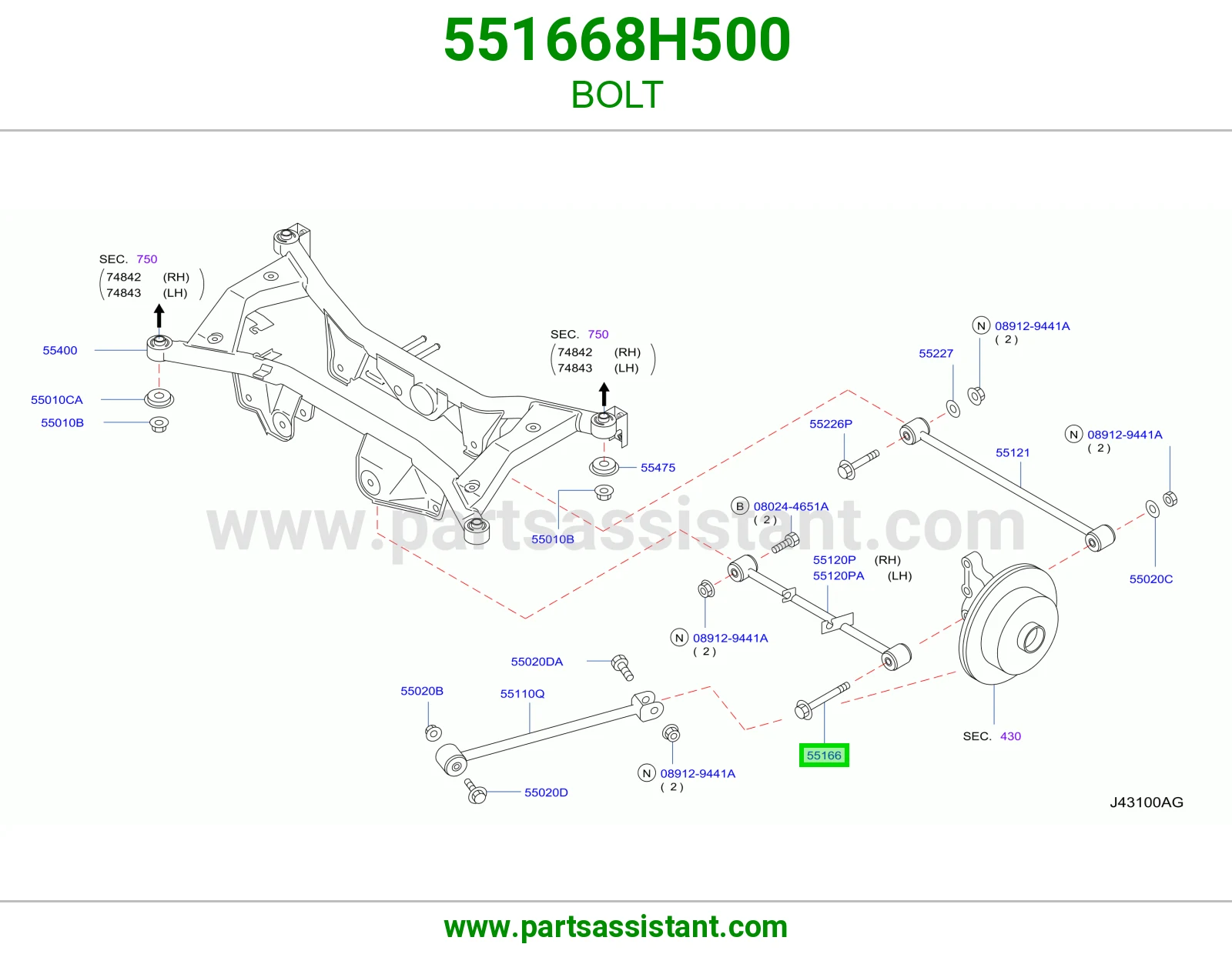 BOLT 551668H500