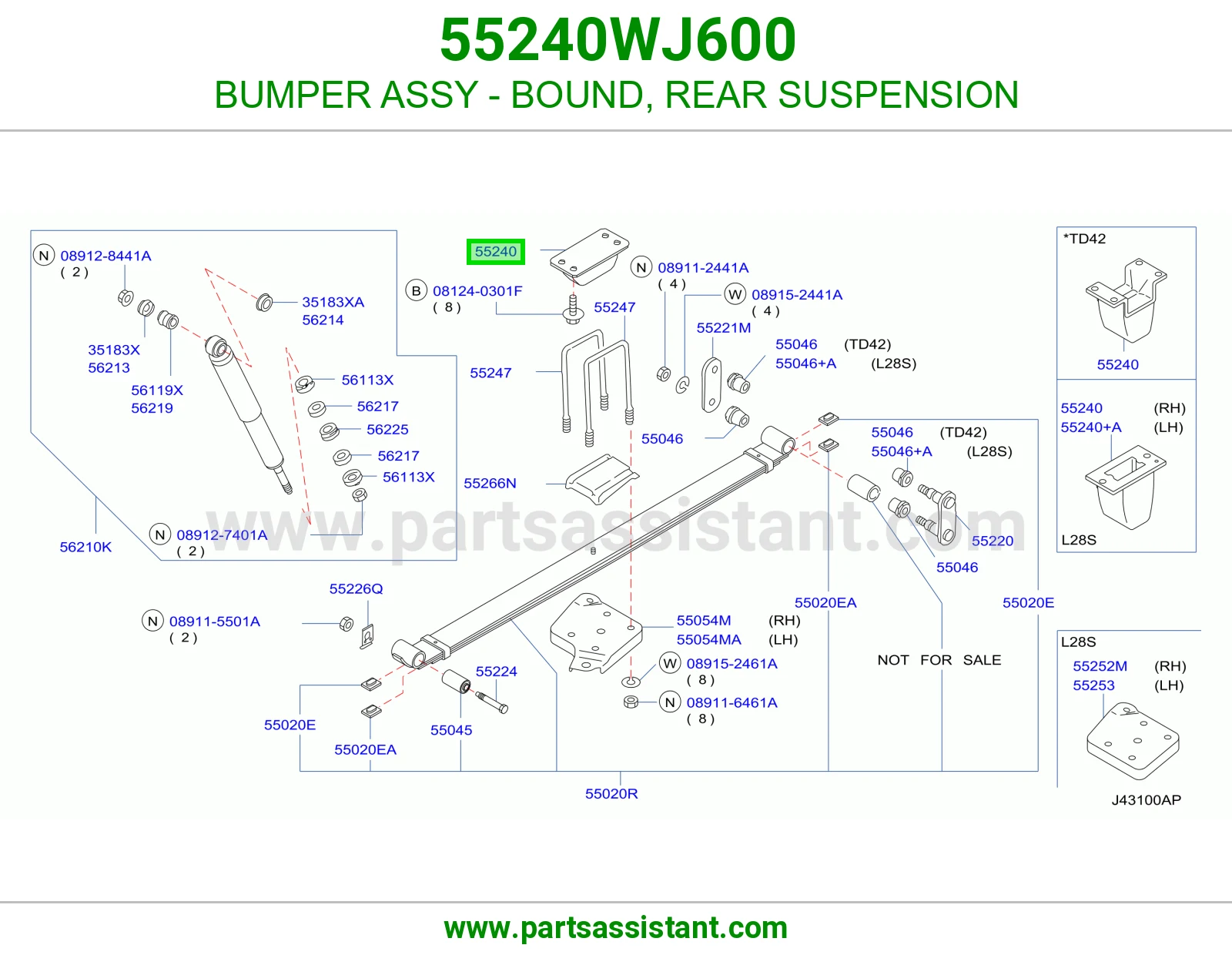 صدام صدادة عفشة خلفية كامل 55240WJ600
