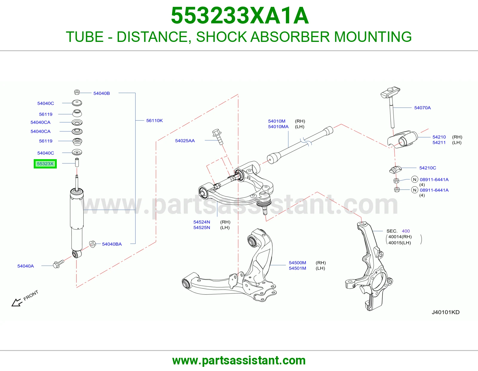 ماسورة مسافة قاعدة مساعد 553233XA1A