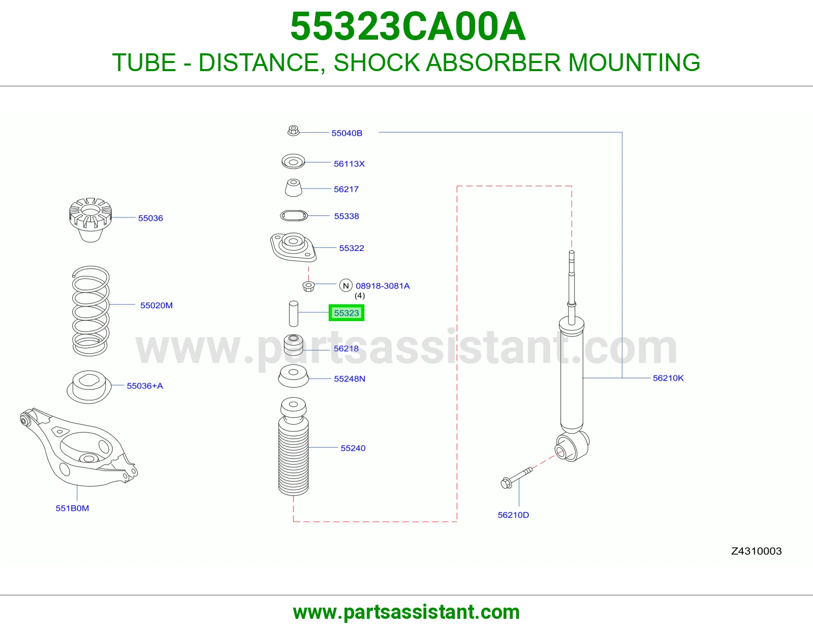 ماسورة مسافة قاعدة مساعد 55323CA00A