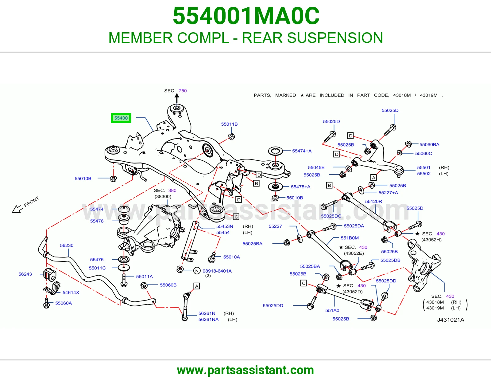 كمر خلفي 554001MA0C