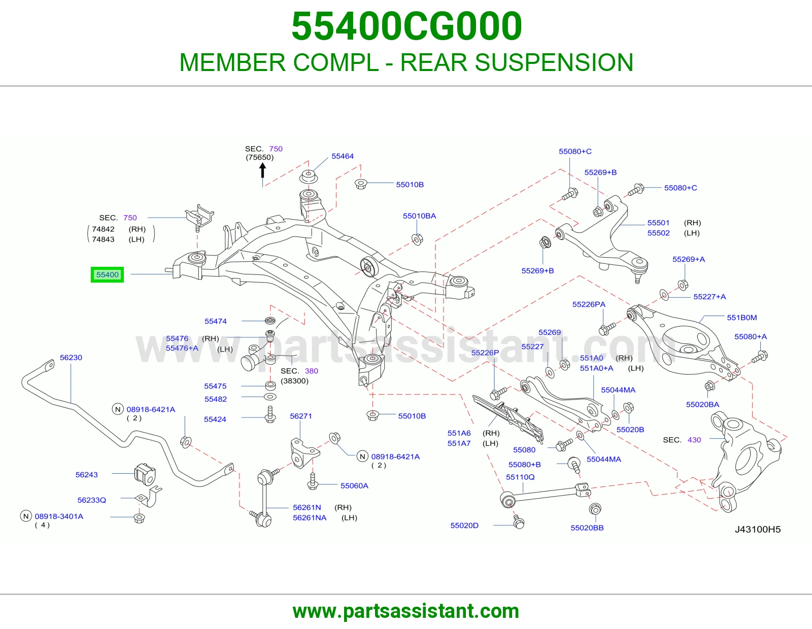كمر خلفي 55400CG000