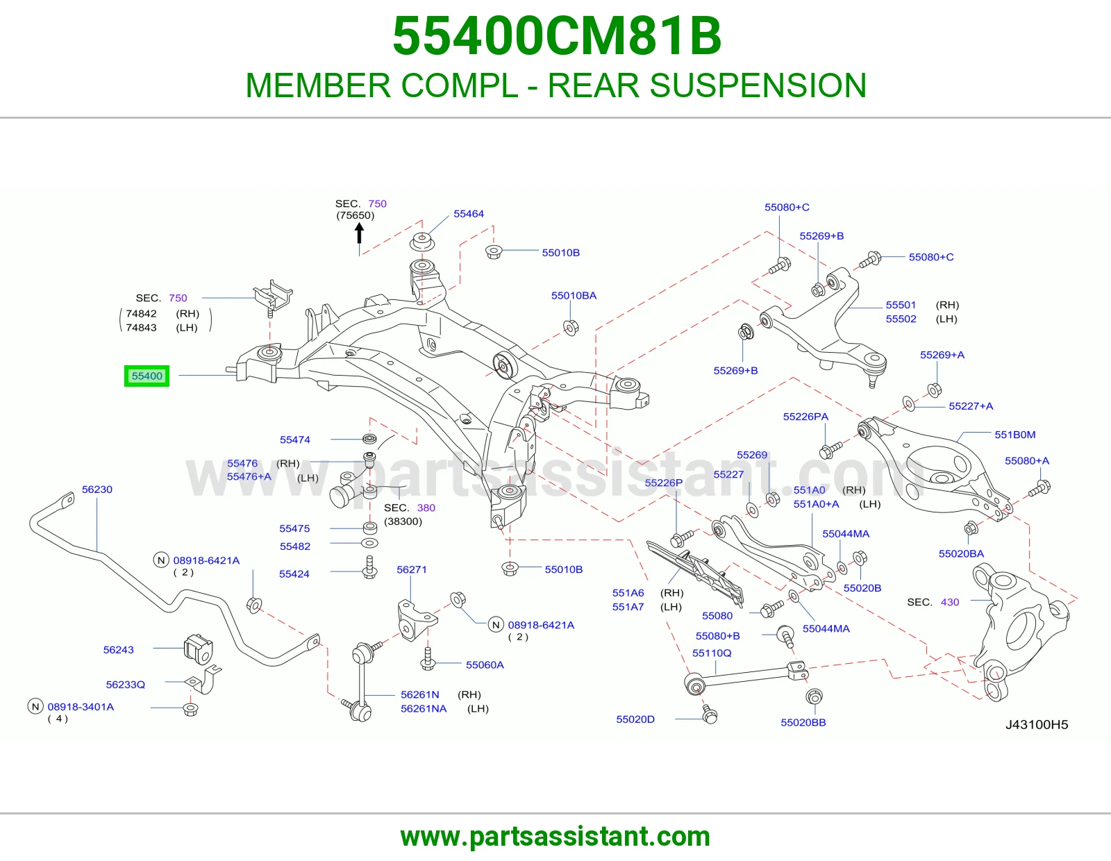 كمر خلفي 55400CM81B
