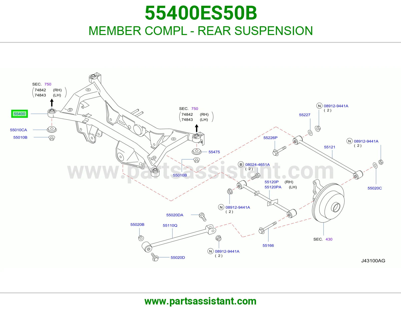 كمر خلفي 55400ES50B
