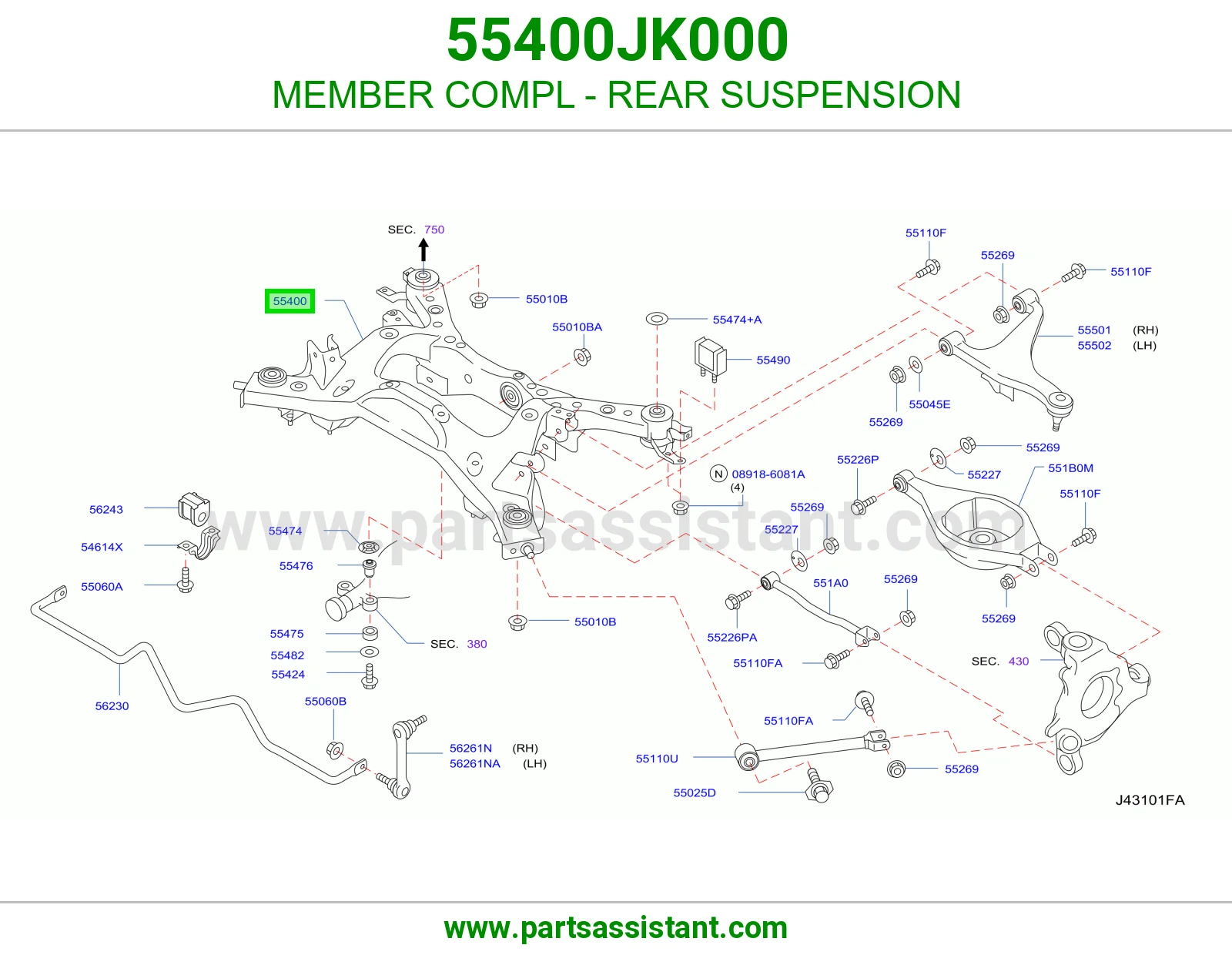 كمر خلفي 55400JK000
