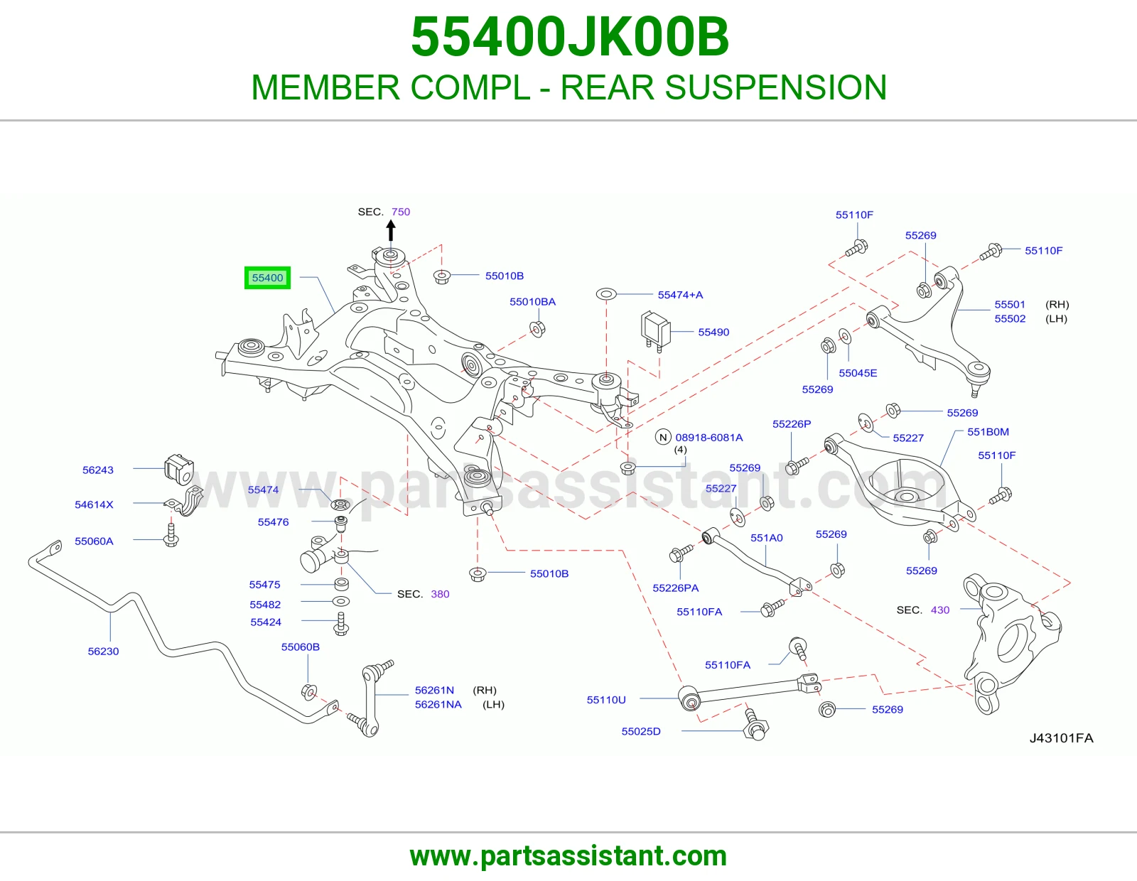 كمر خلفي 55400JK00B