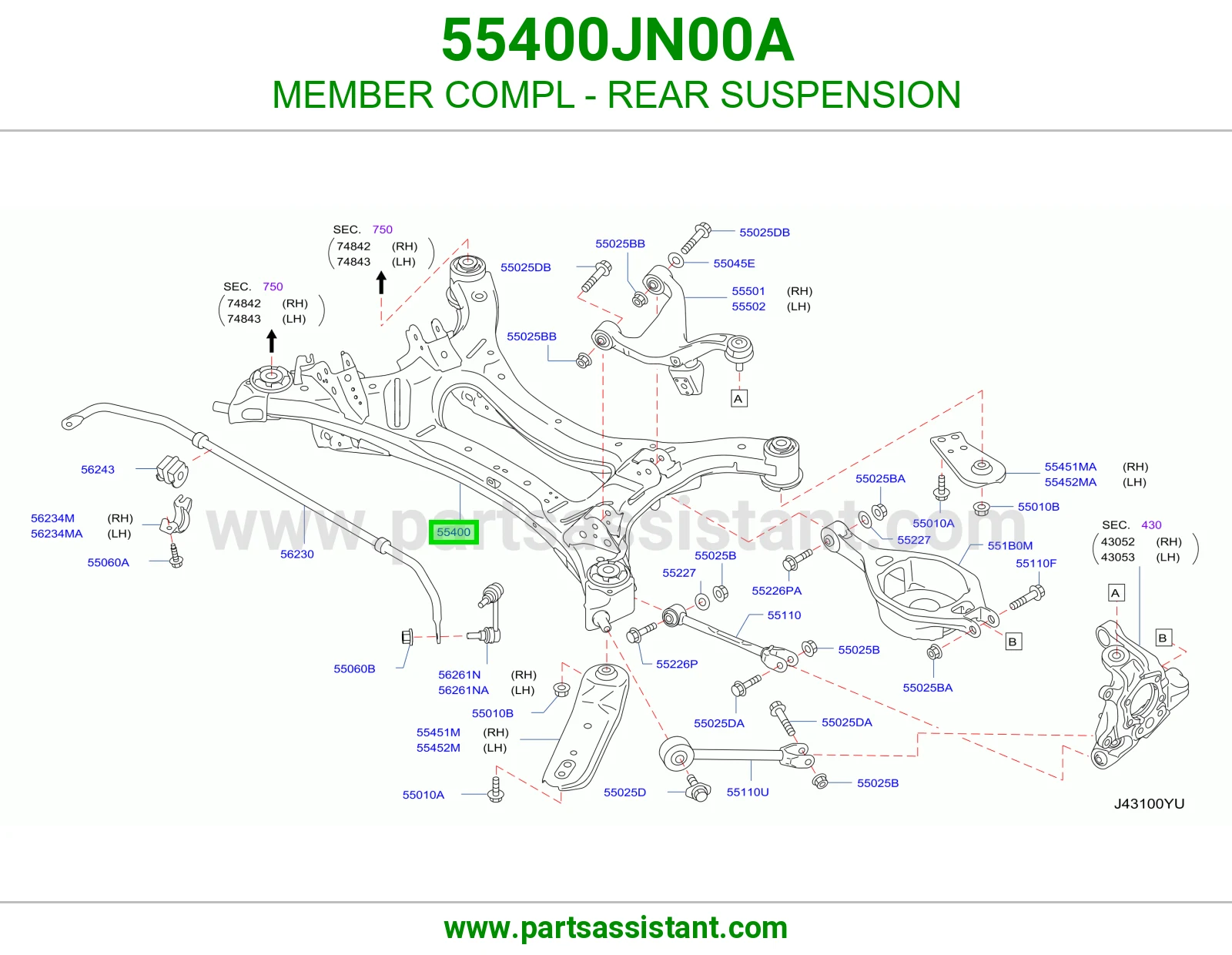 كمر خلفي 55400JN00A