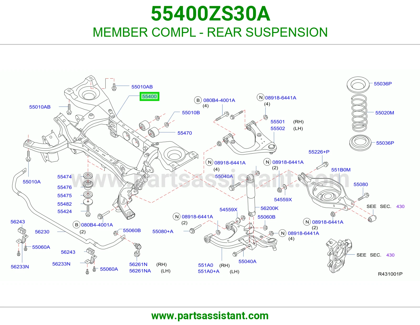 كمر خلفي 55400ZS30A
