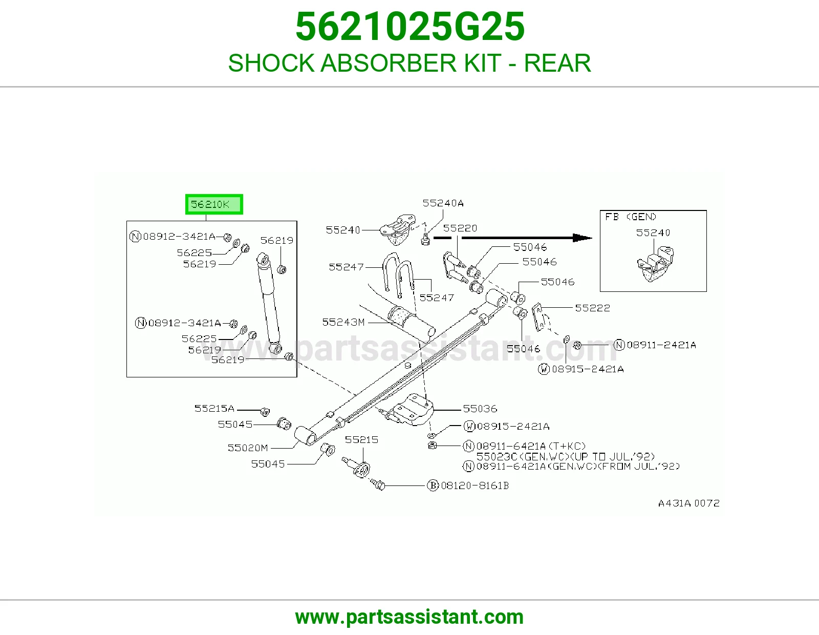 SHOCK ABSORBER KIT - REAR 5621025G25