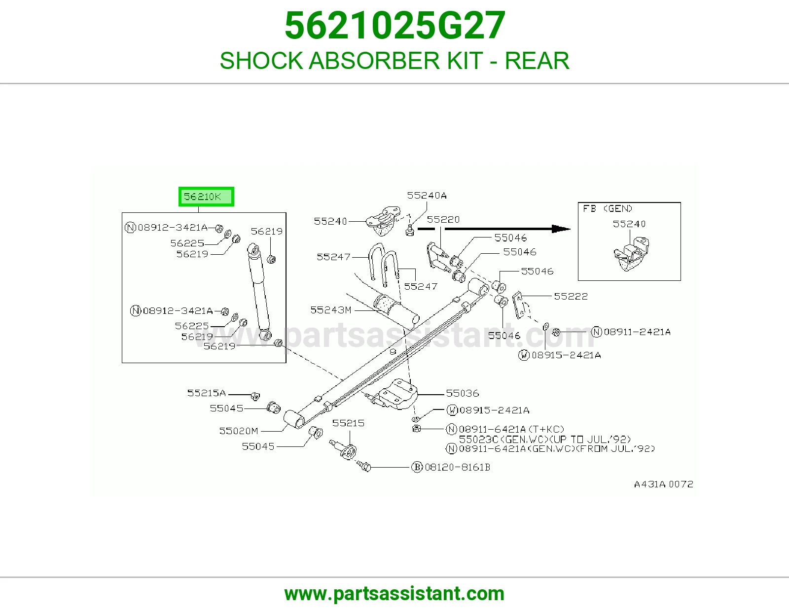 SHOCK ABSORBER KIT - REAR 5621025G27