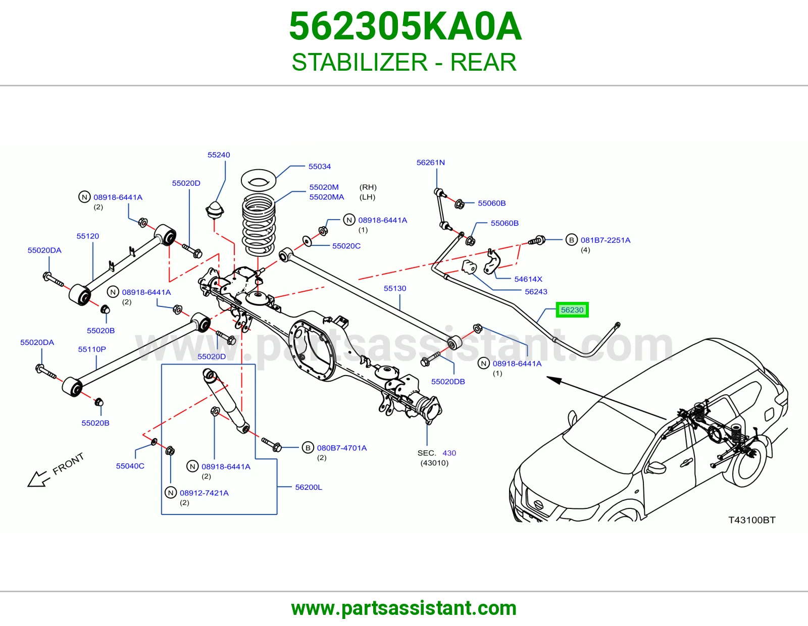 عمود توازن خلفي 562305KA0A