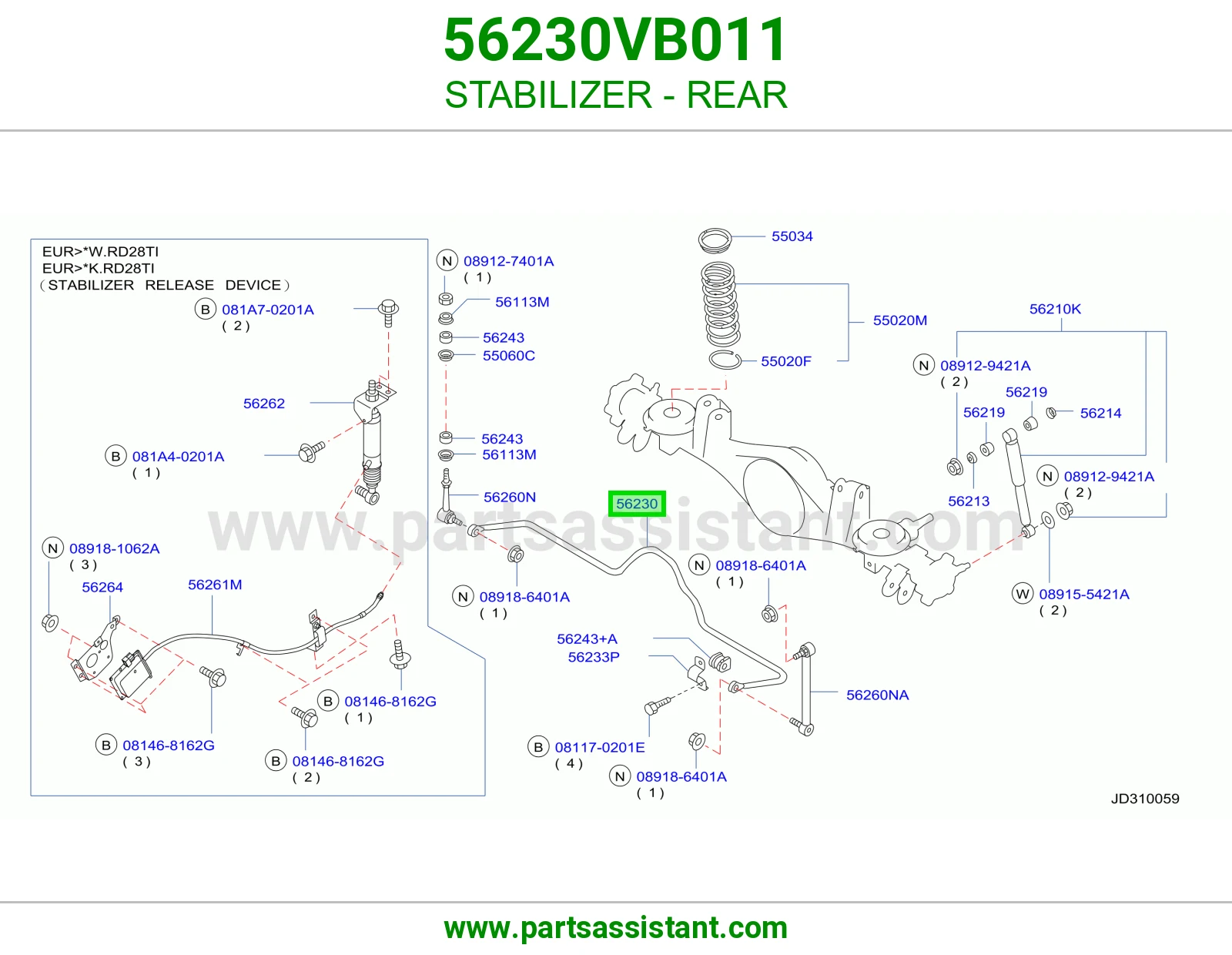 عمود توازن خلفي 56230VB011