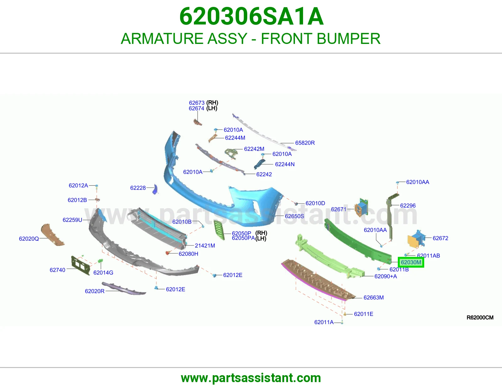 قلب سلف صدام أمامي كامل 620306SA1A
