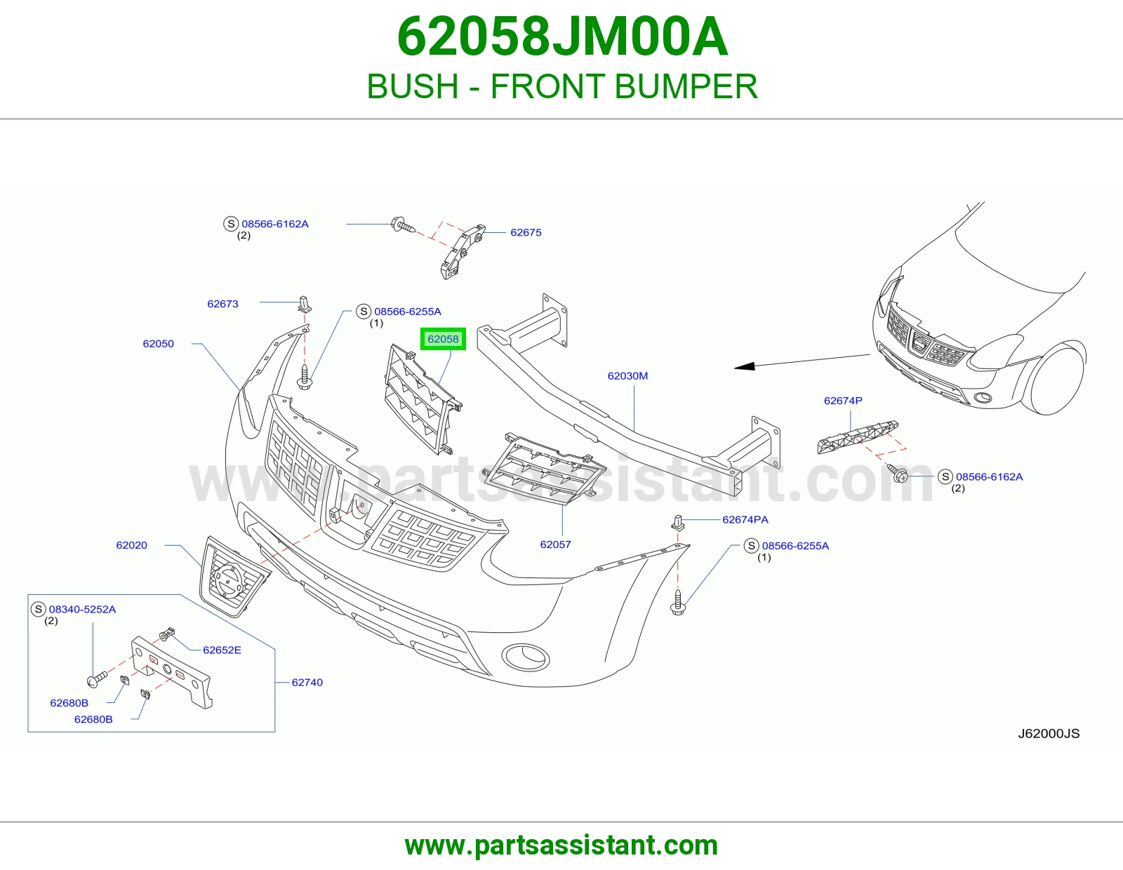 جلبة صدام أمامي 62058JM00A