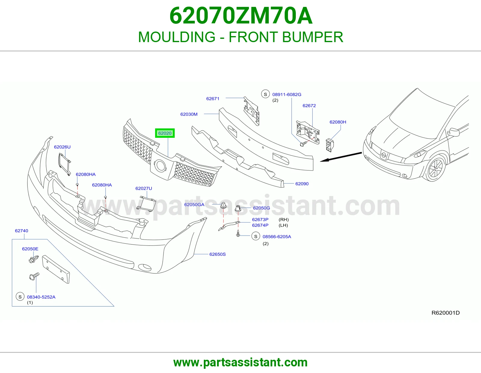 زيق صدام أمامي 62070ZM70A