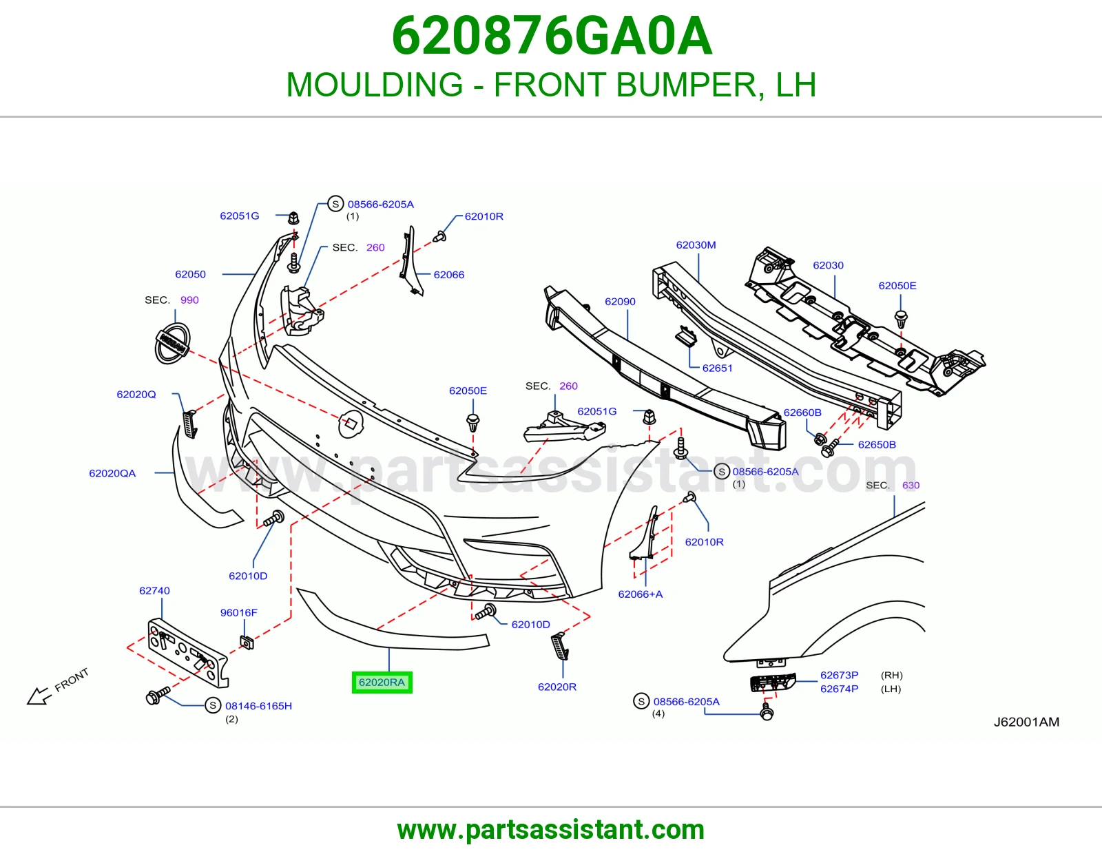 زيق صدام أمامي يسار 620876GA0A