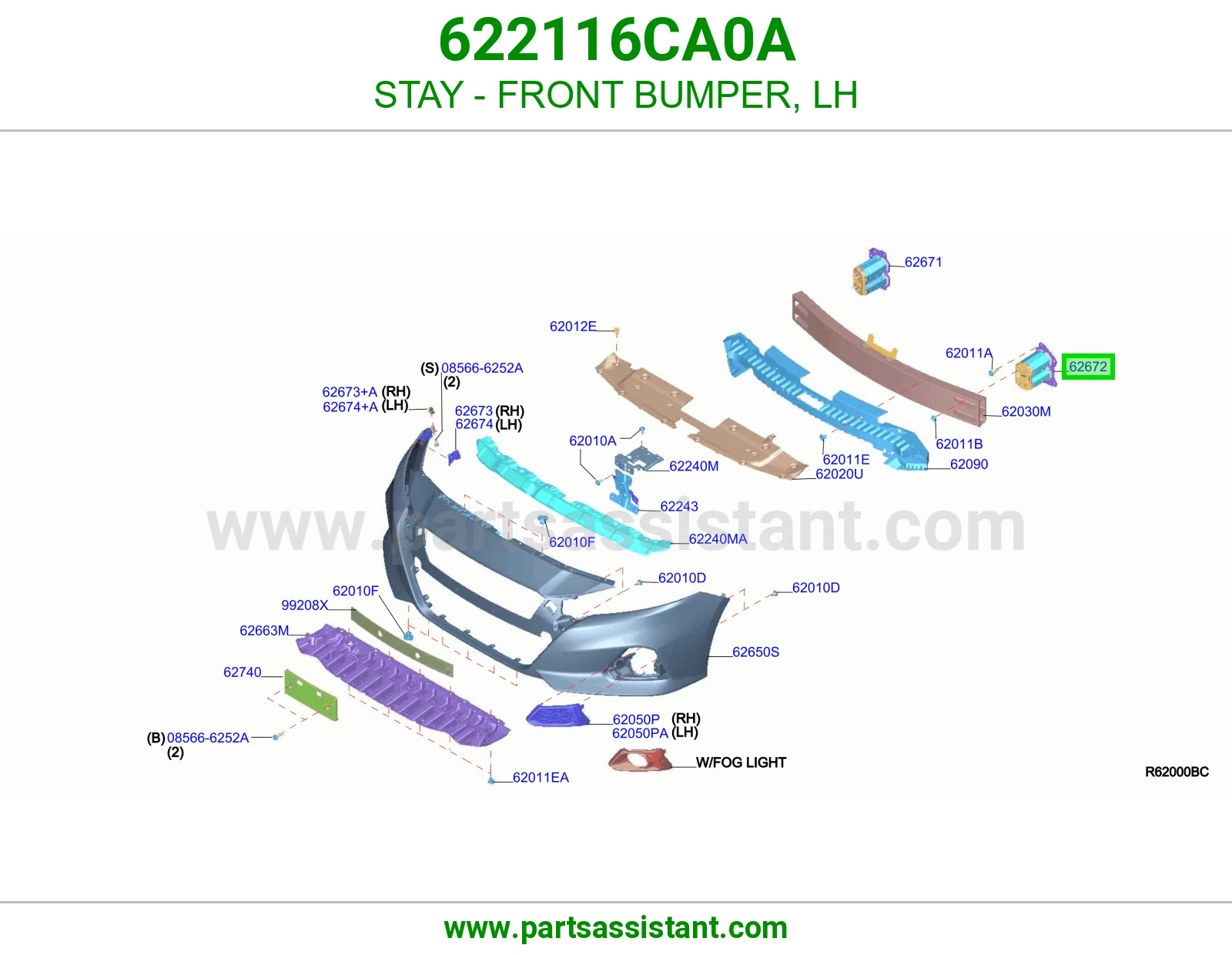 دعامة صدام أمامي يسار 622116CA0A