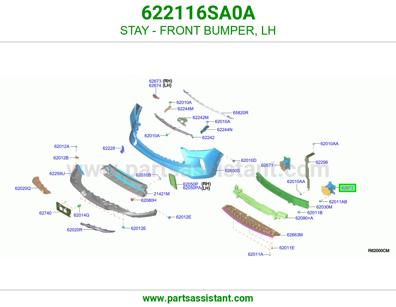 دعامة صدام أمامي يسار 622116SA0A