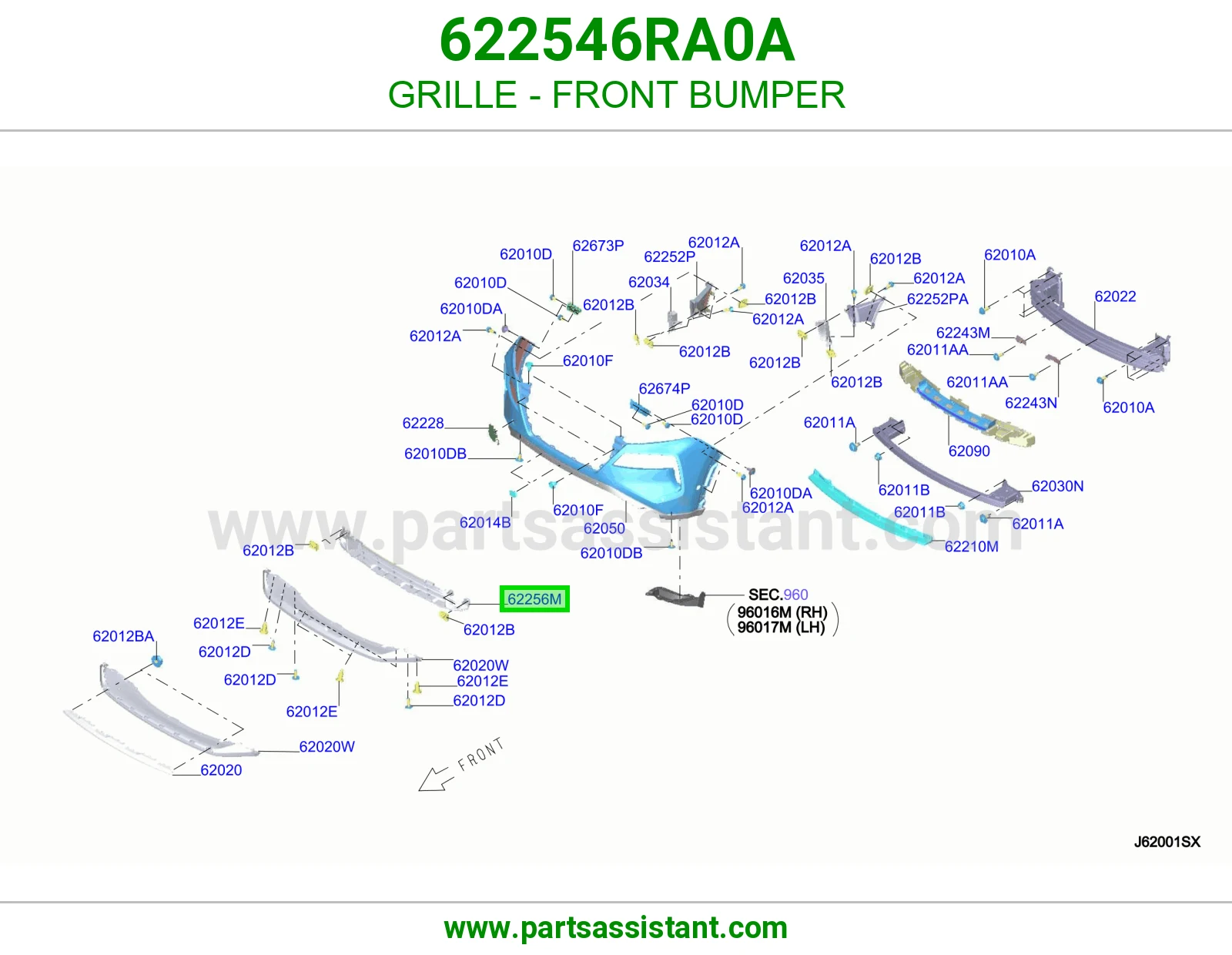 شبك صدام أمامي 622546RA0A