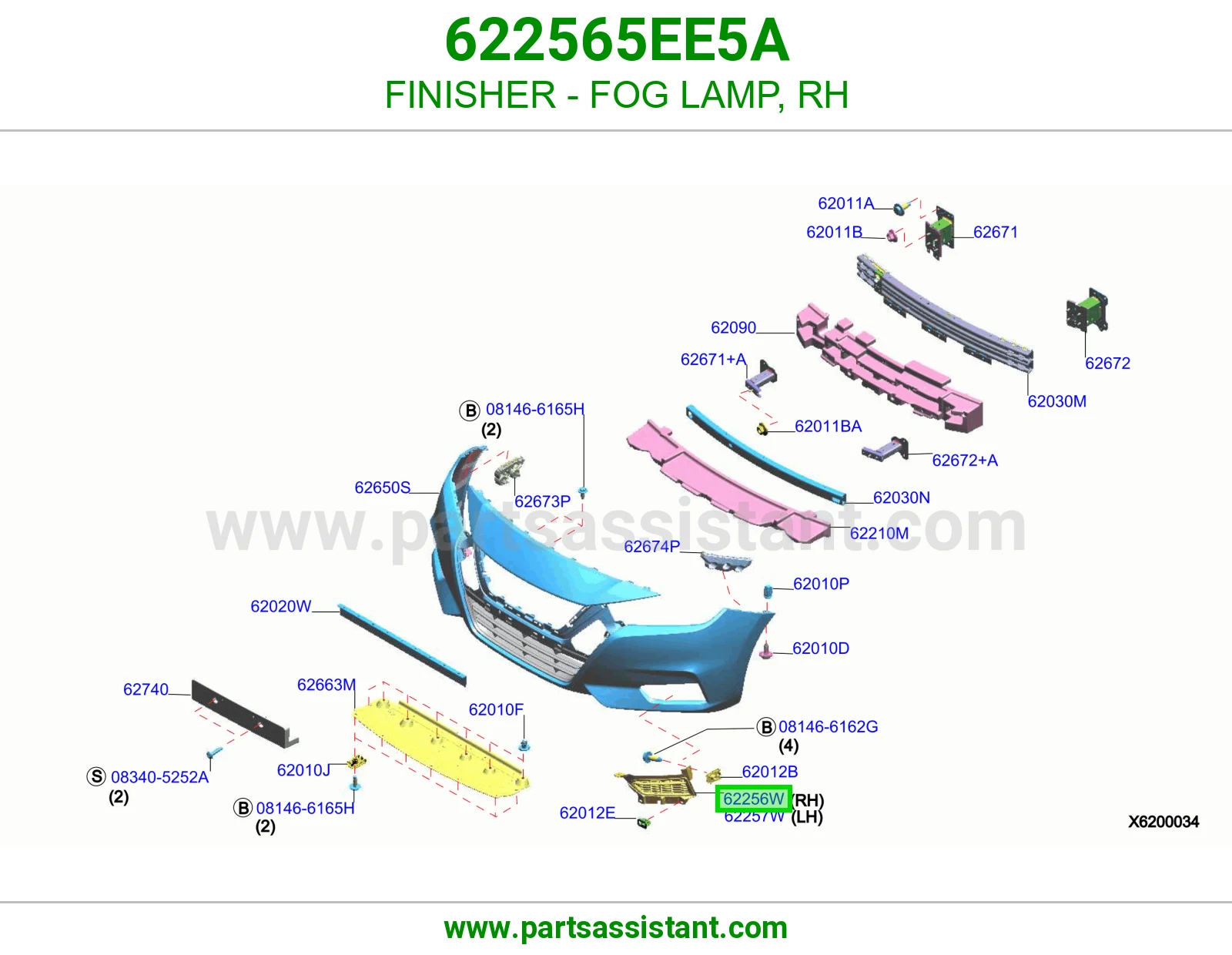 تلبيسة كشاف ضباب يمين 622565EE5A