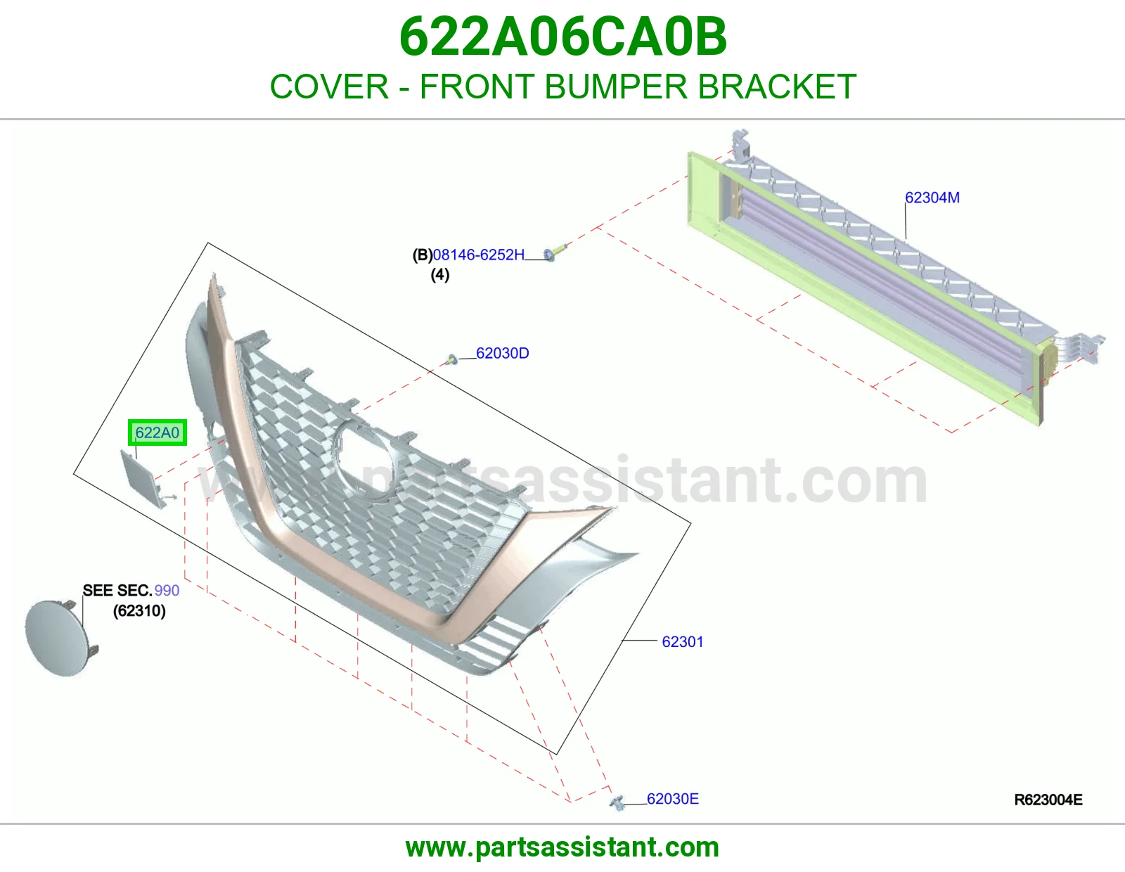 غطاء قاعدة صدام أمامي 622A06CA0B