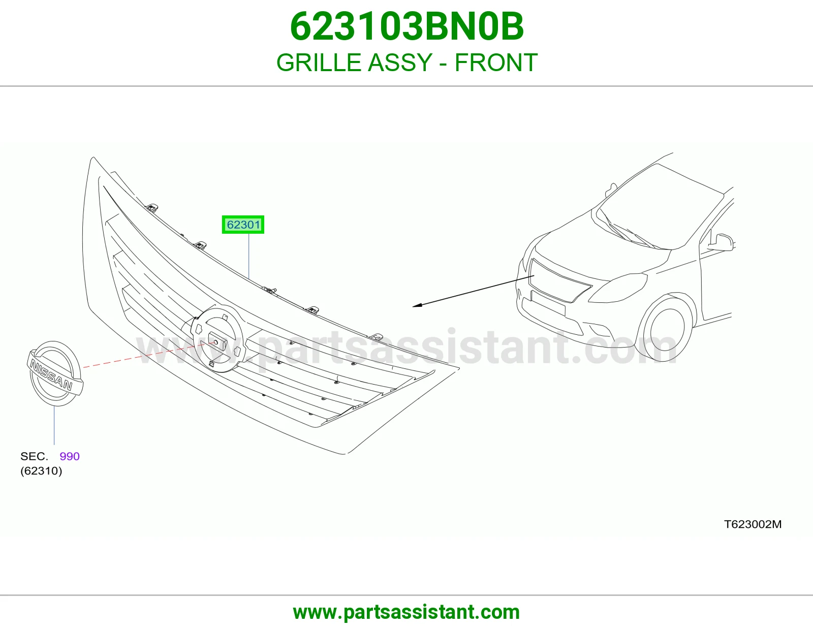 شبك امامي 623103BN0B