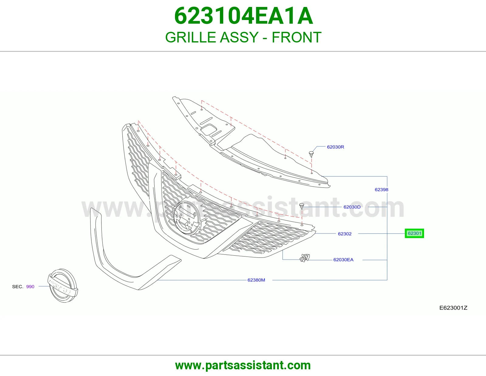 شبك امامي 623104EA1A