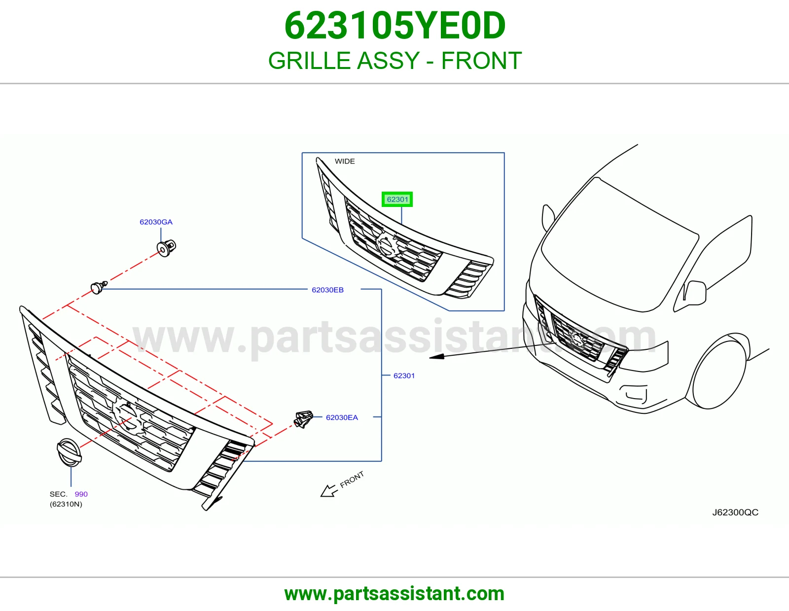 شبك امامي 623105YE0D