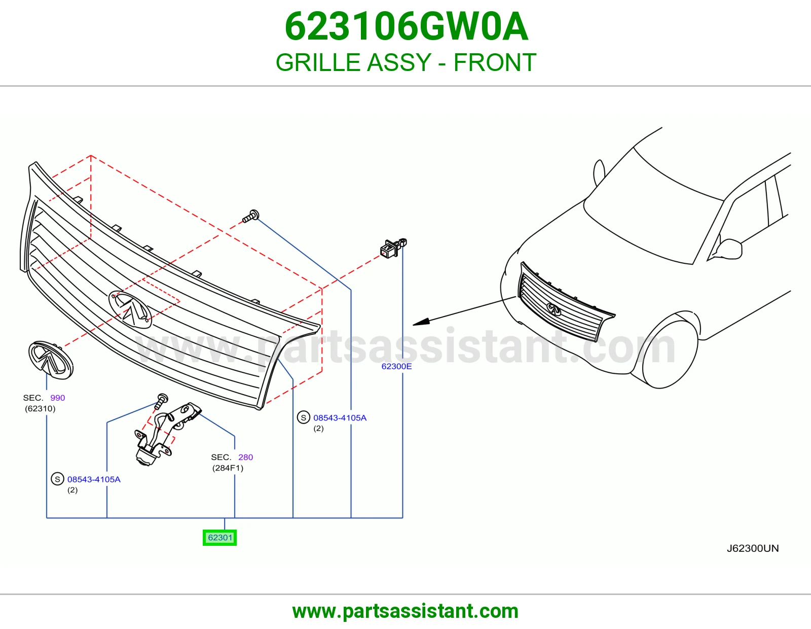 شبك امامي 623106GW0A
