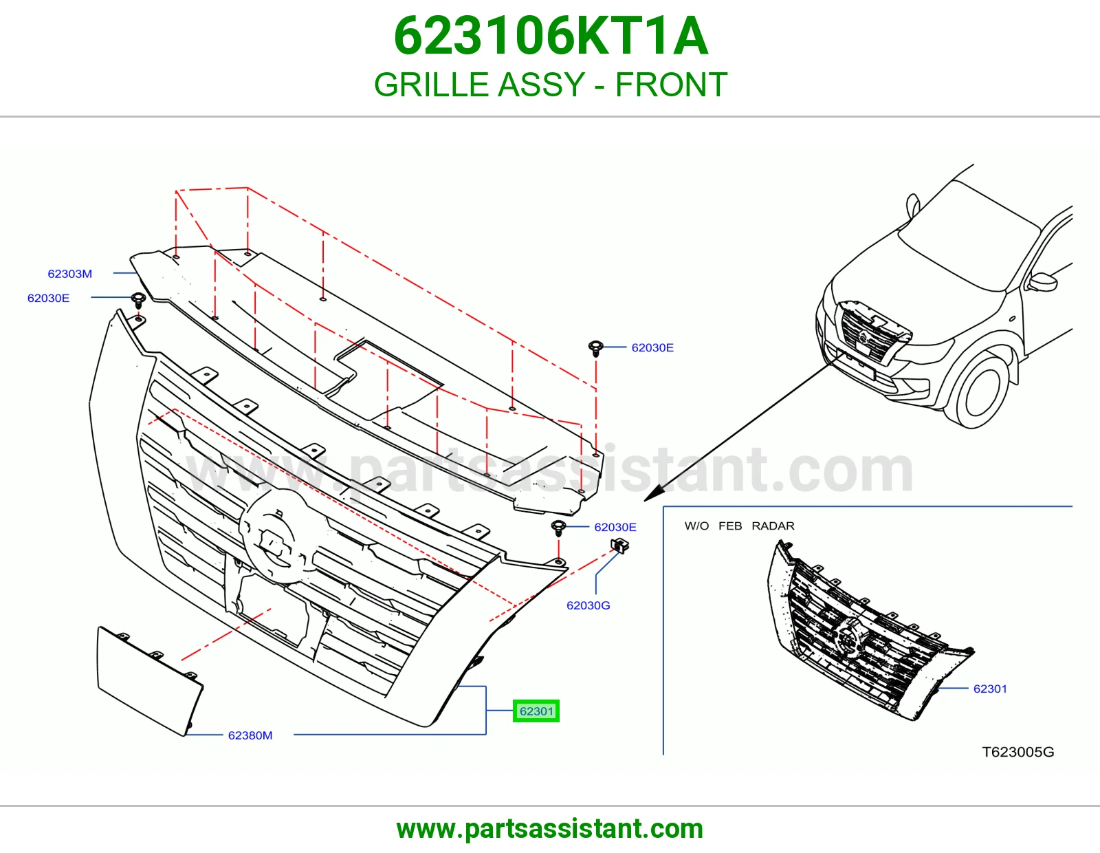 شبك امامي 623106KT1A